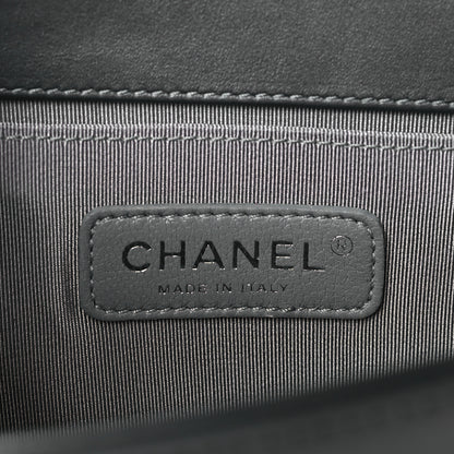Chanel Metallic Lambskin Quilted Medium Boy Flap Dark Silver 6 of 10