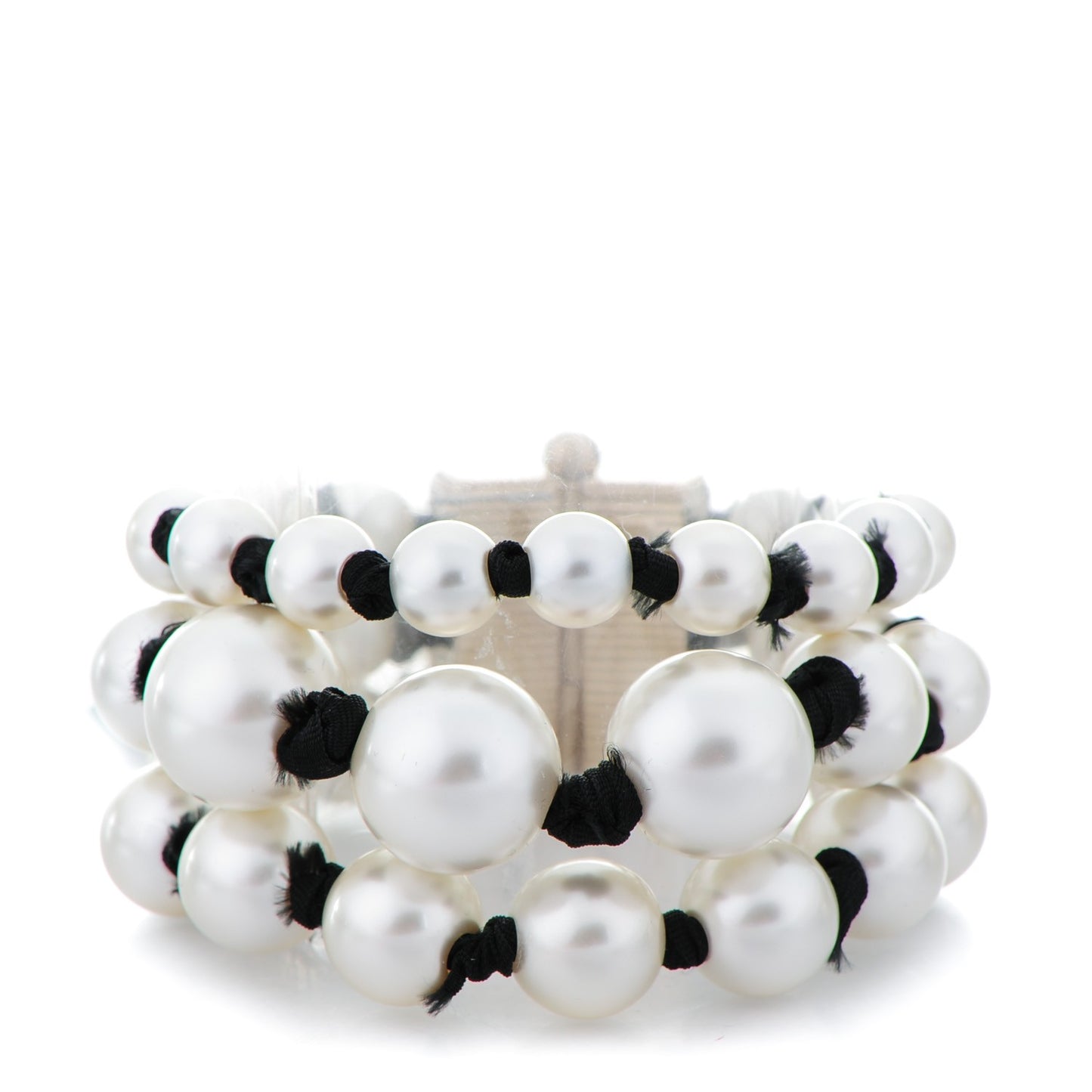 Pearl Ribbon Multi Strand Bracelet Gold