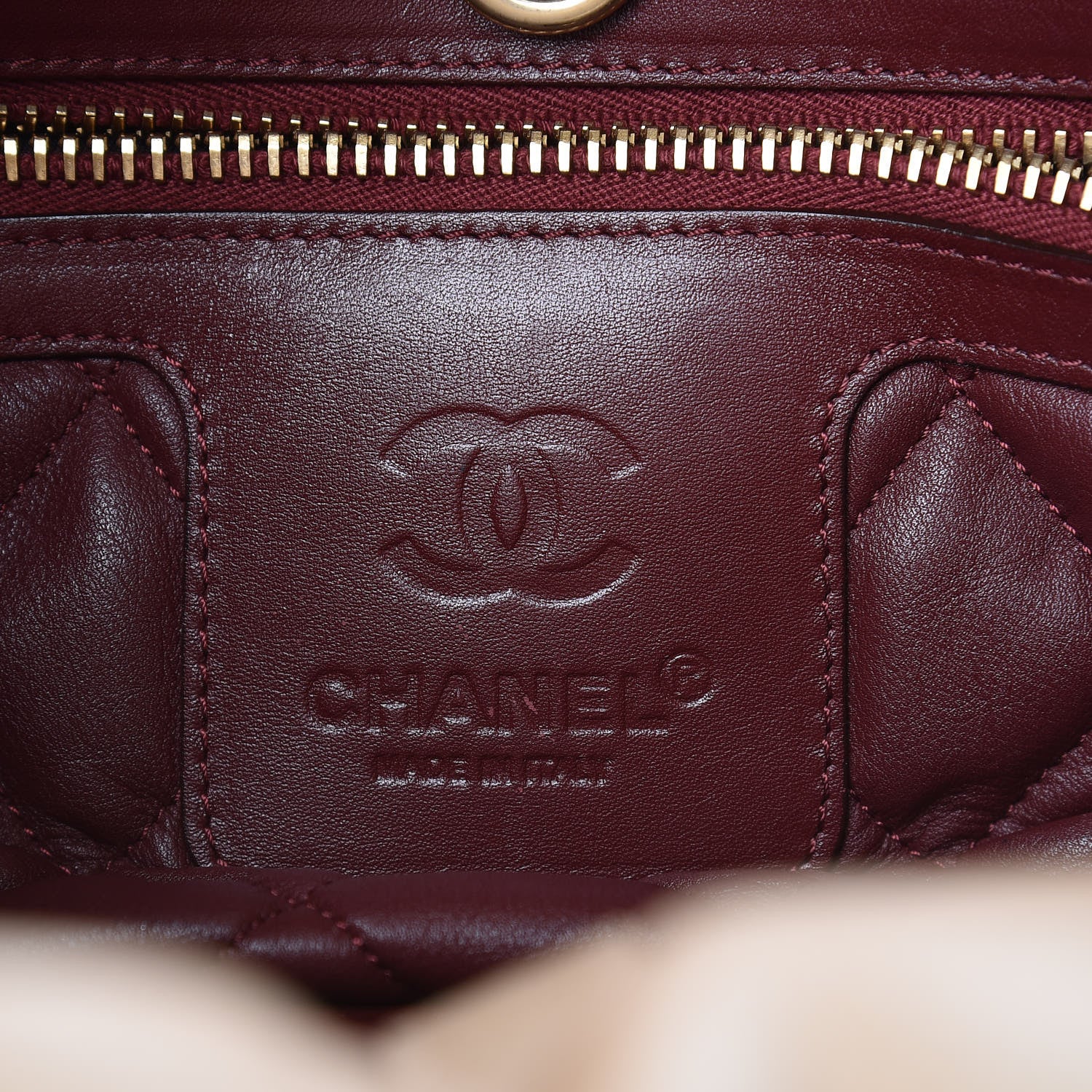 Chanel Metallic Lambskin Small Coco Cocoon Reversible Tote Light Gold 9 of 17