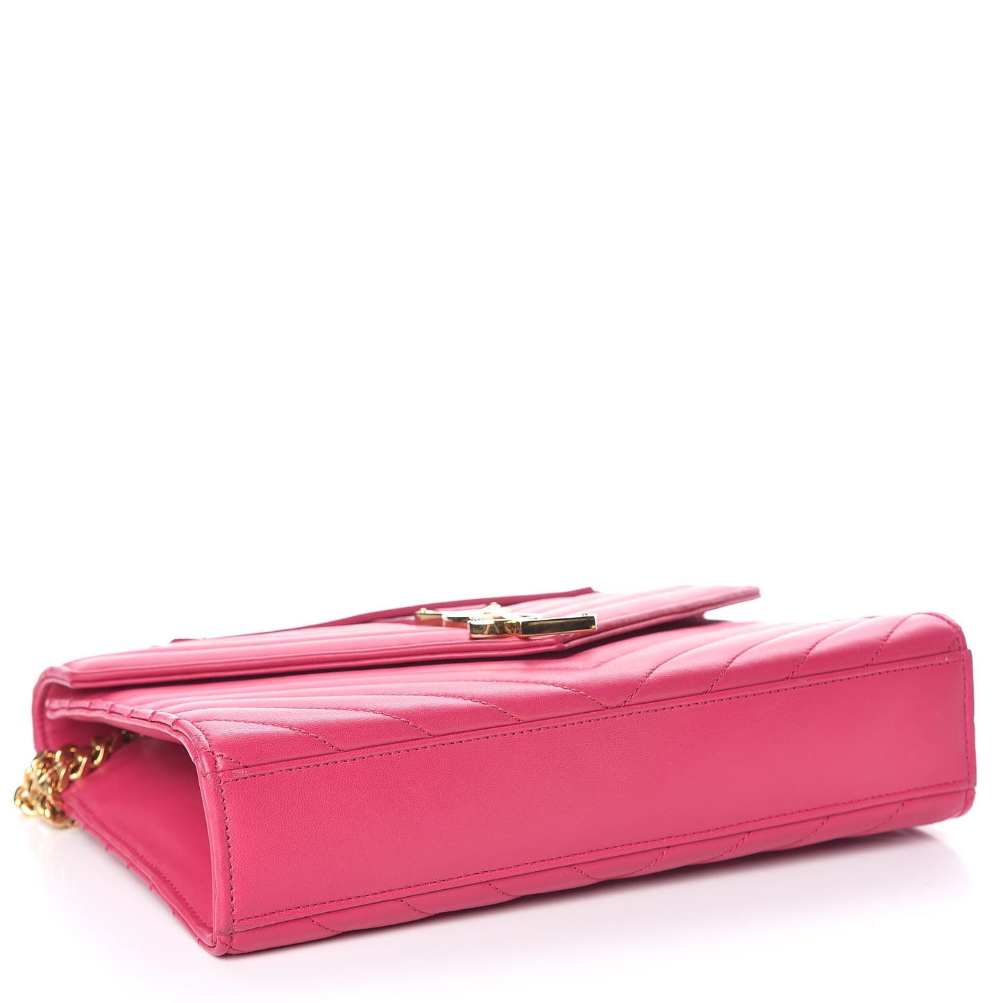 Lambskin Matelasse Medium Monogram Satchel Fuchsia