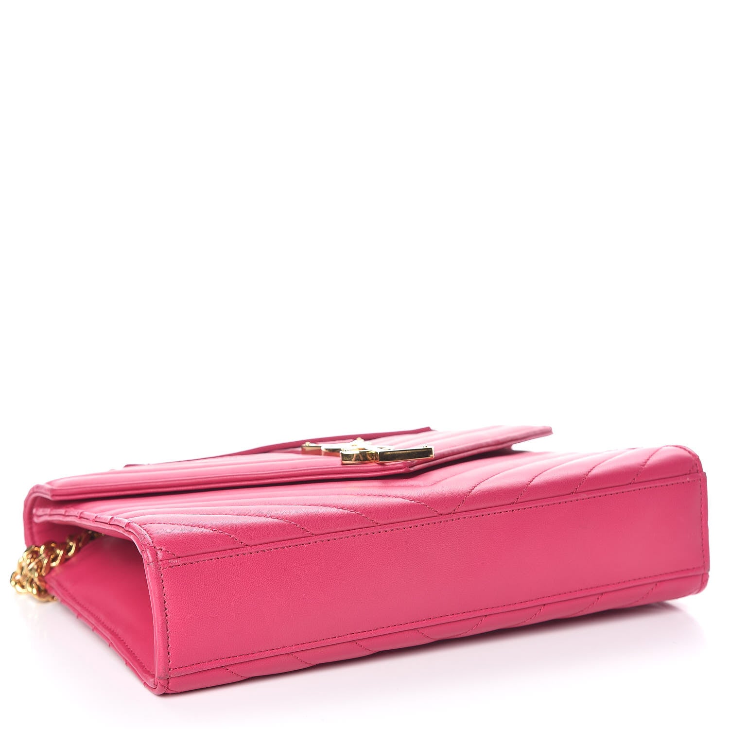 Saint Laurent Lambskin Matelasse Medium Monogram Satchel Fuchsia 4 of 10