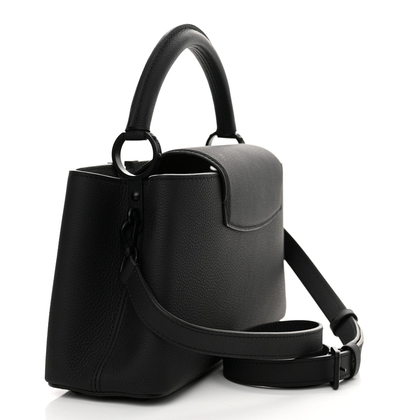 Taurillon Capucines East West MM Matte Black