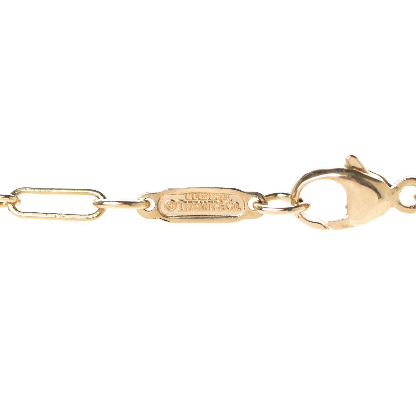 18K Yellow Gold Diamond Heart Pendant Link Chain Necklace