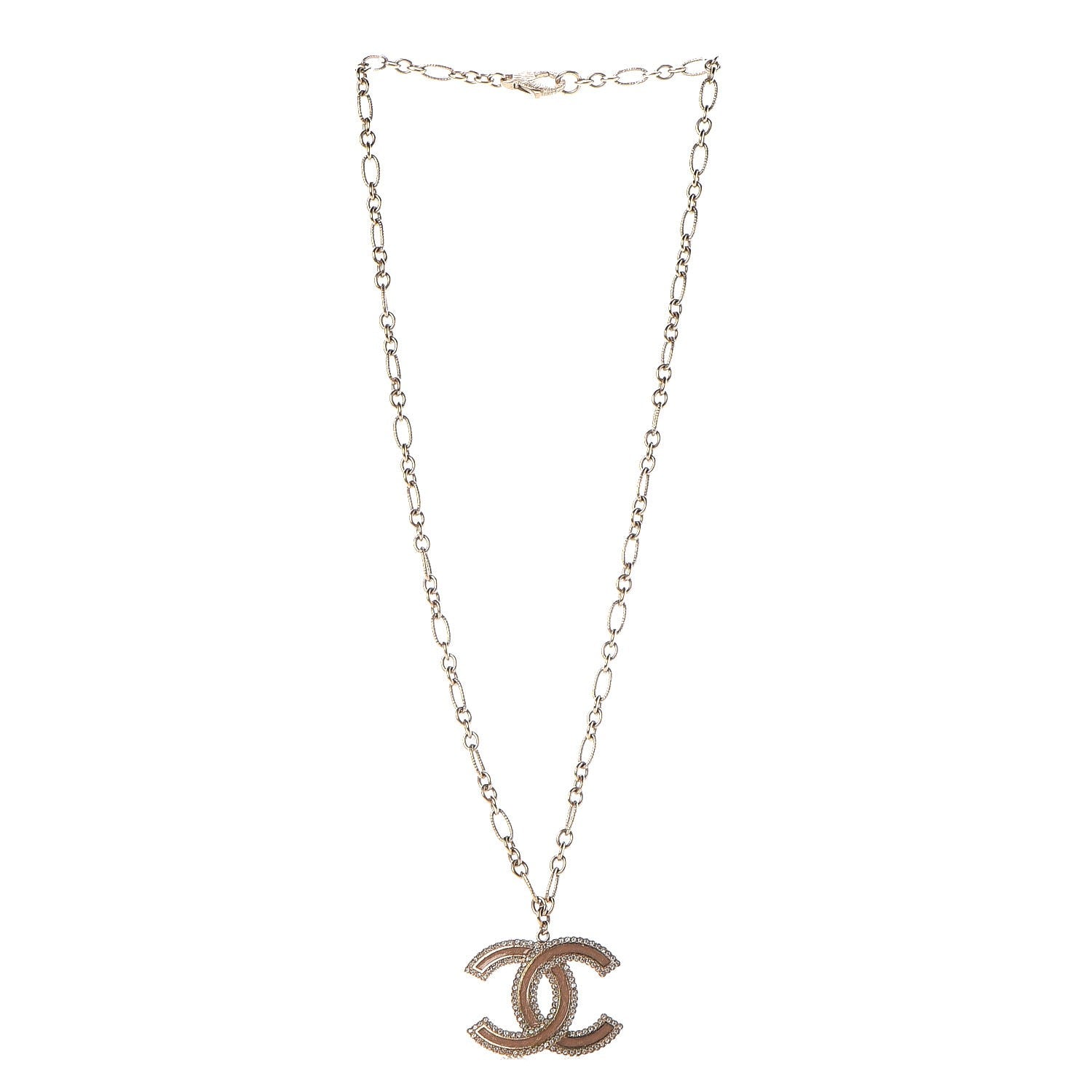 Chanel Enamel Crystal CC Necklace Gold 4 of 6