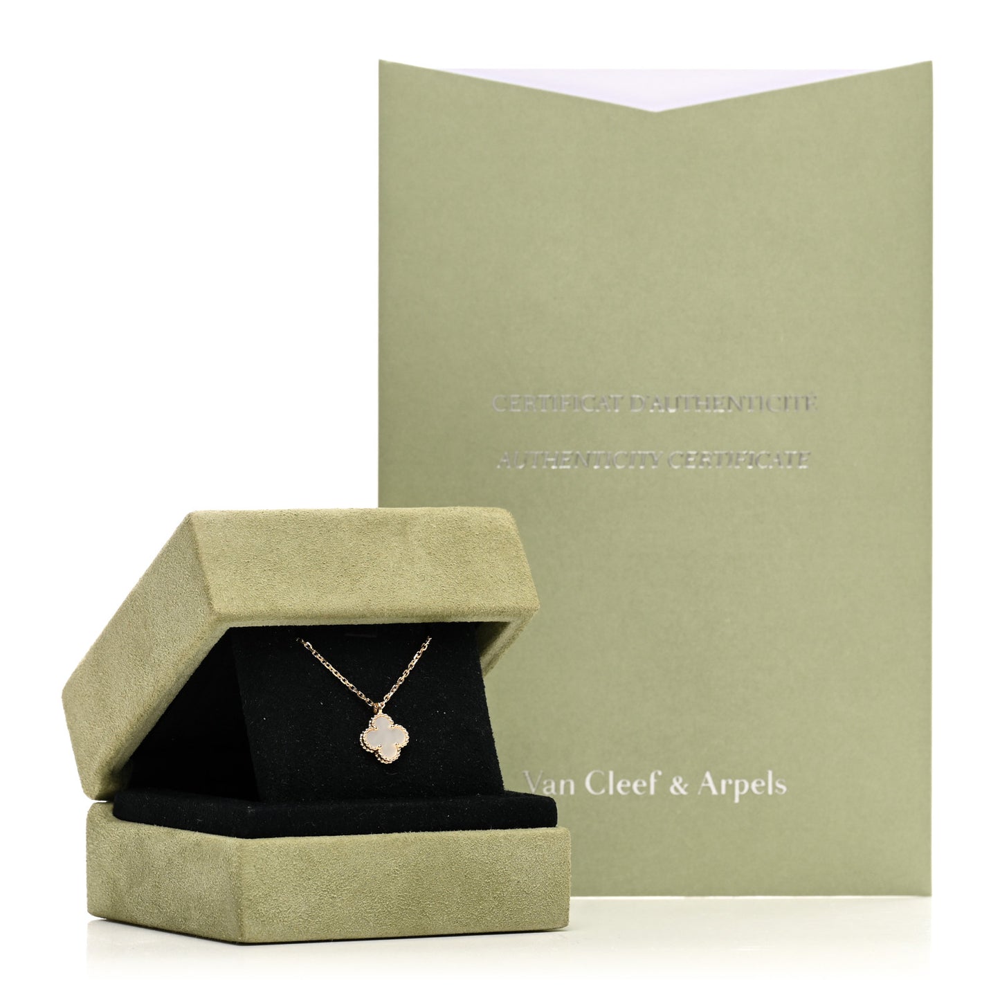 18K Yellow Gold Mother of Pearl Sweet Alhambra Pendant Necklace