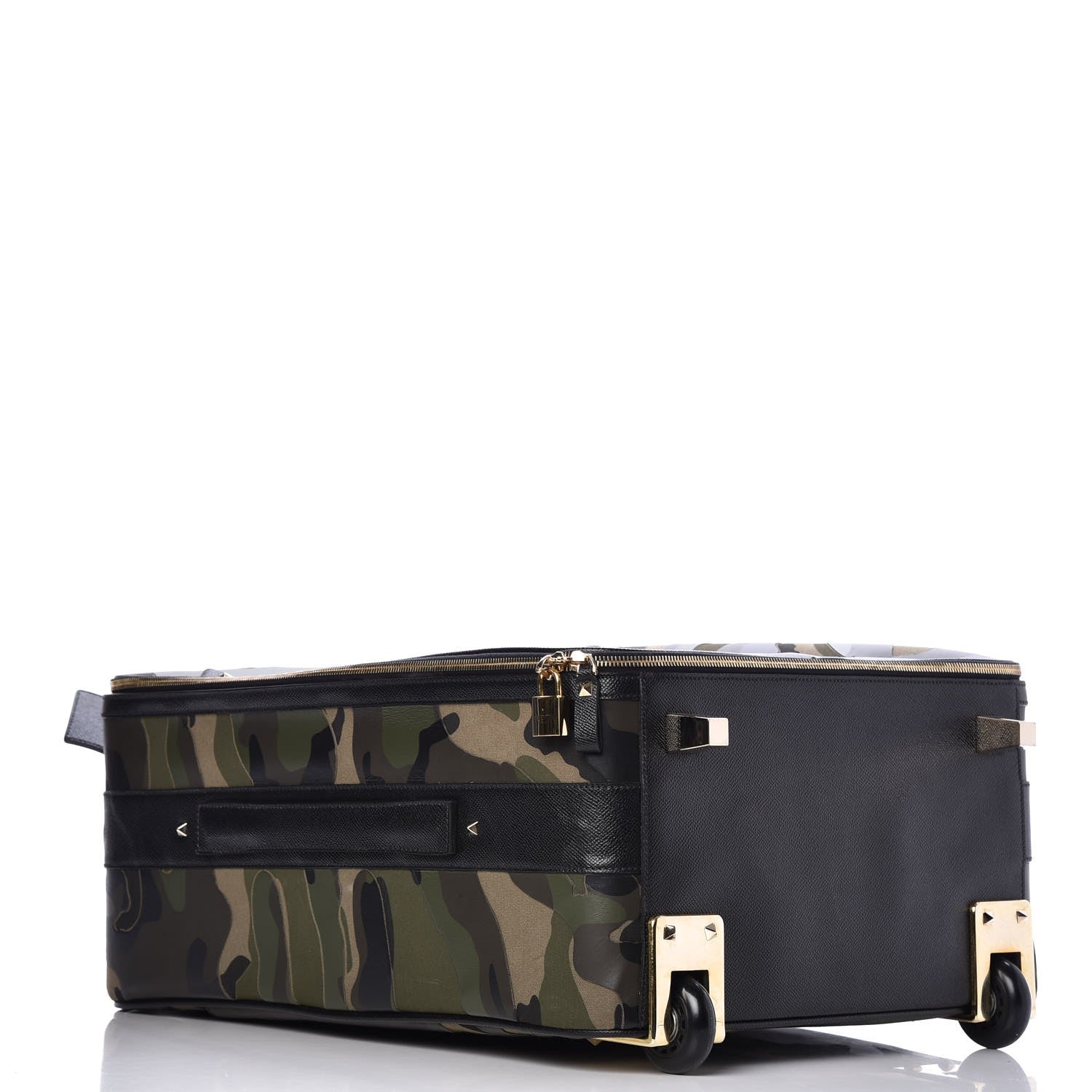 Valentino Garavani Nappa Canvas Camouflage Rolling Luggage Green 4 of 9