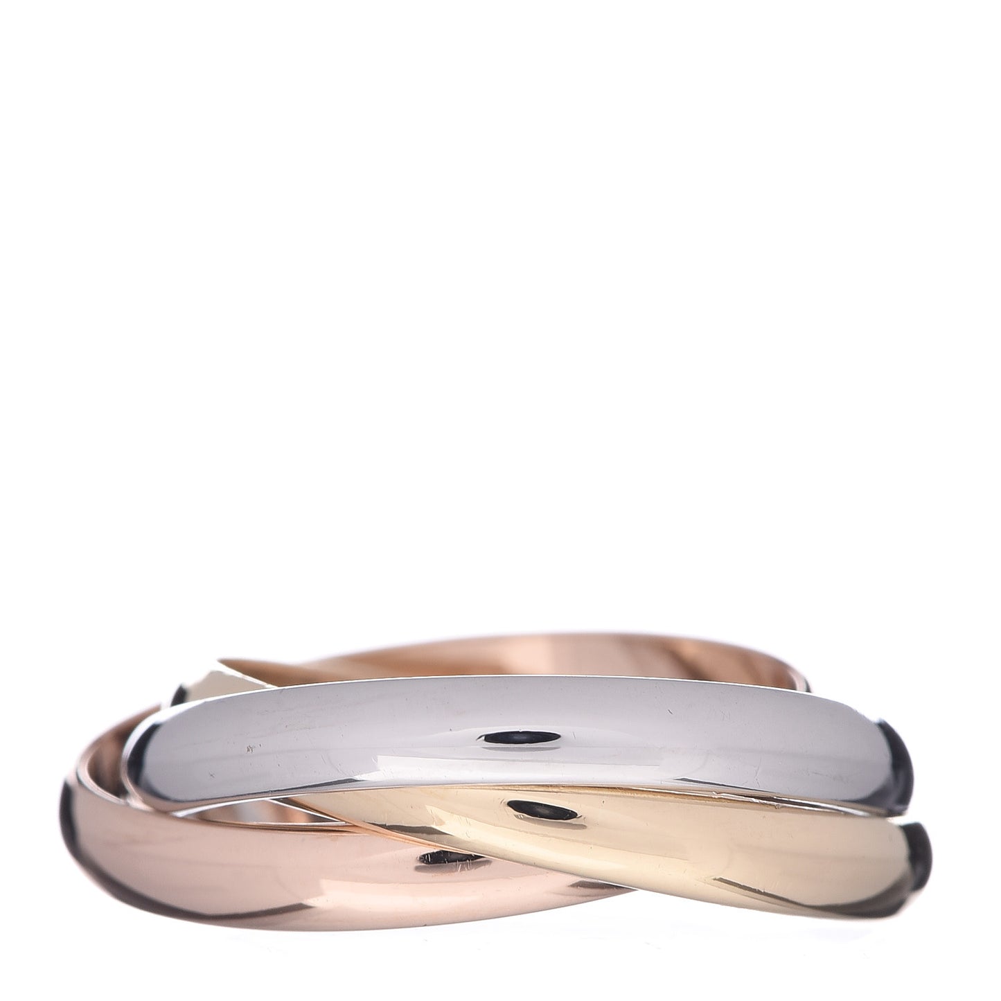 18K Pink Yellow White Gold Small Trinity Ring 49 4.75