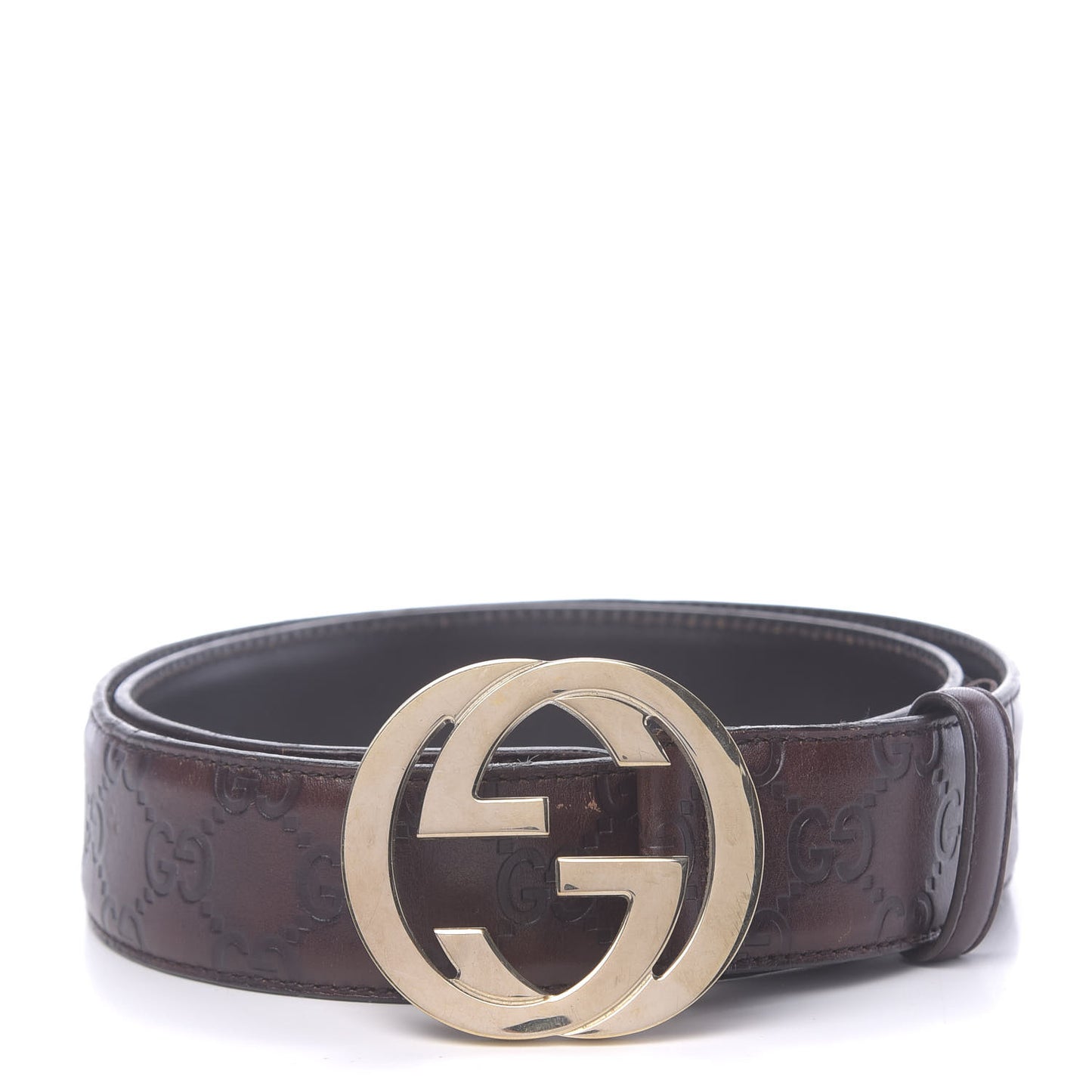 Guccissima Interlocking G 40mm Belt 85 34 Dark Brown