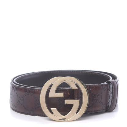 Gucci Guccissima Interlocking G 40mm Belt 85 34 Dark Brown 1 of 6