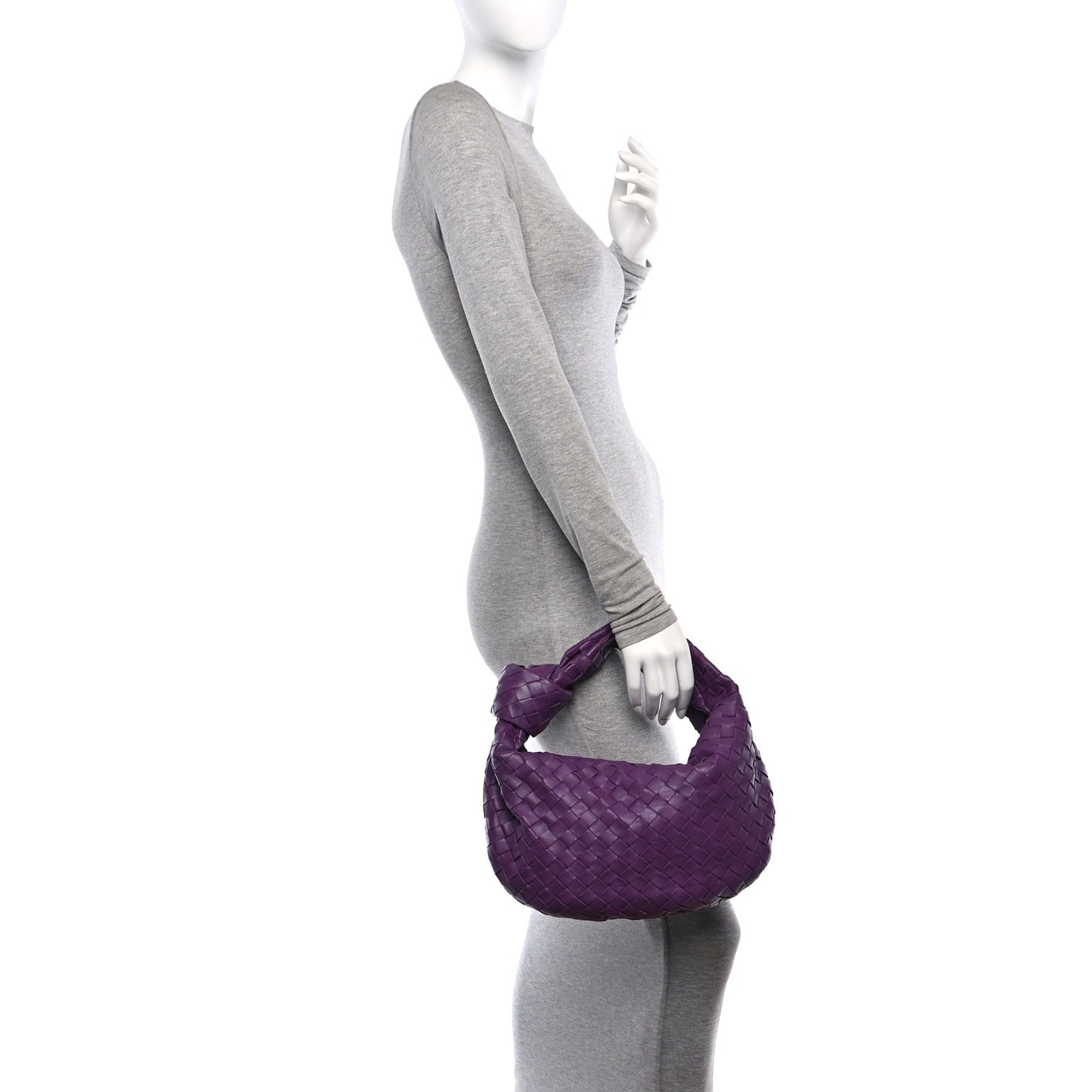 Nappa Intrecciato Teen Jodie Hobo Eggplant
