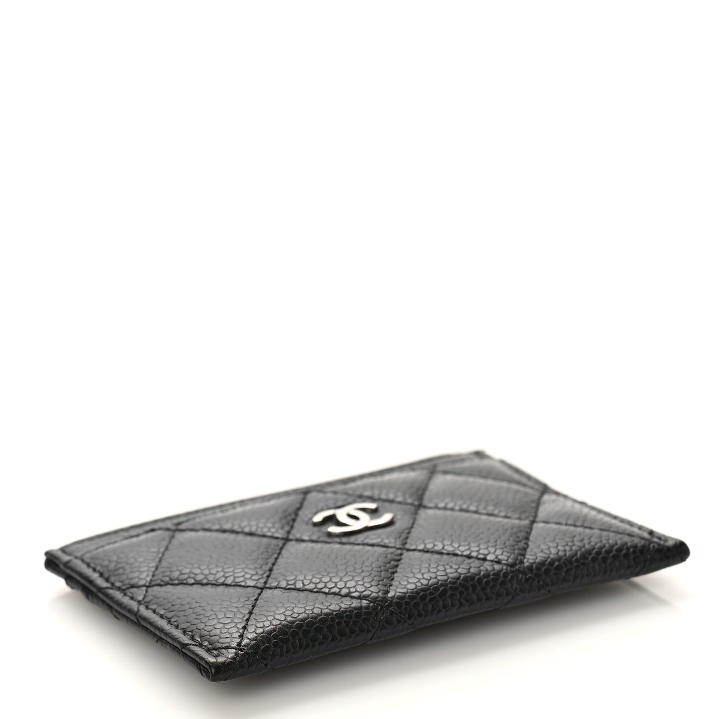 Caviar Quilted Card Holder Black