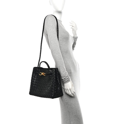 Bottega Veneta Nappa Intrecciato Medium Andiamo Shoulder Bag Black 2 of 9