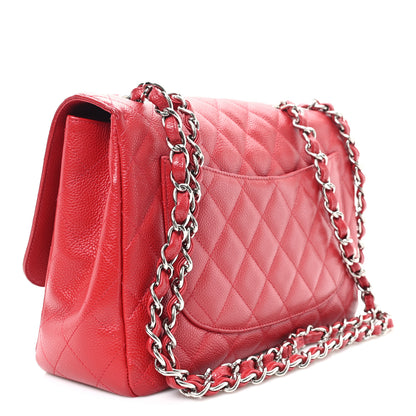 Chanel Caviar Quilted Jumbo Single Flap Red 2 of 11