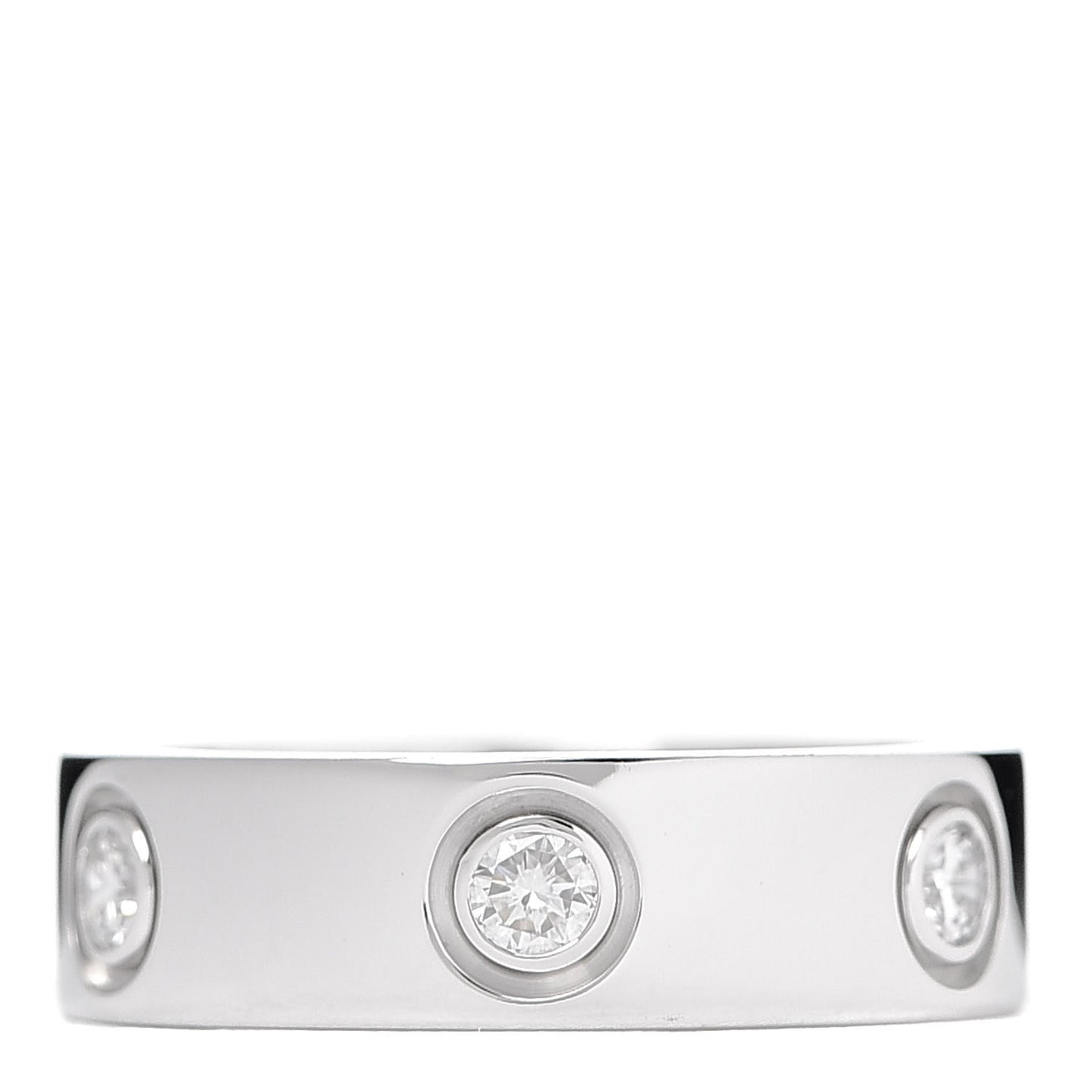 18K White Gold 6 Diamond 5.5mm LOVE Ring 50 5.25