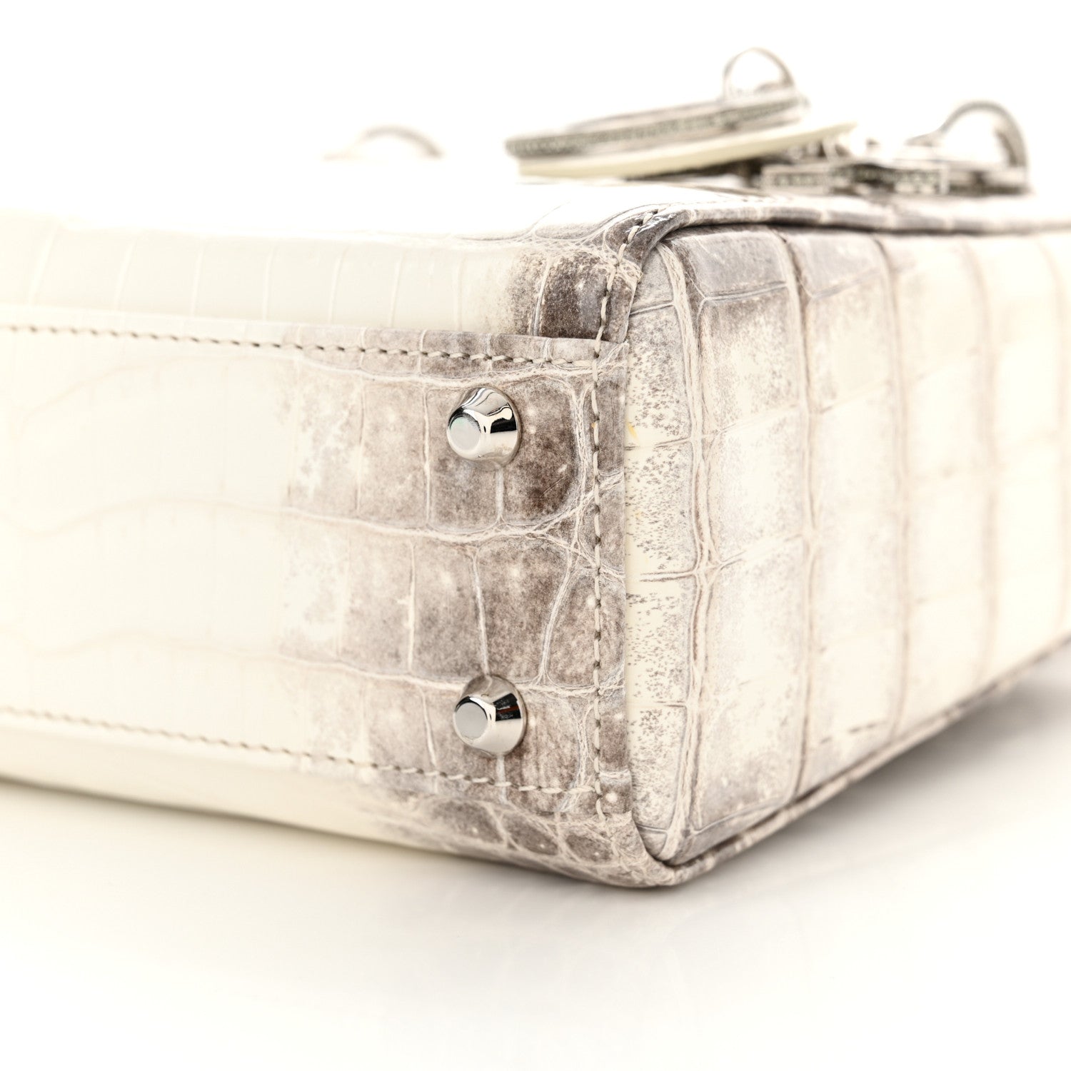 Christian Dior Niloticus Crocodile Himalaya Crystal Mini Lady Dior White 10 of 15