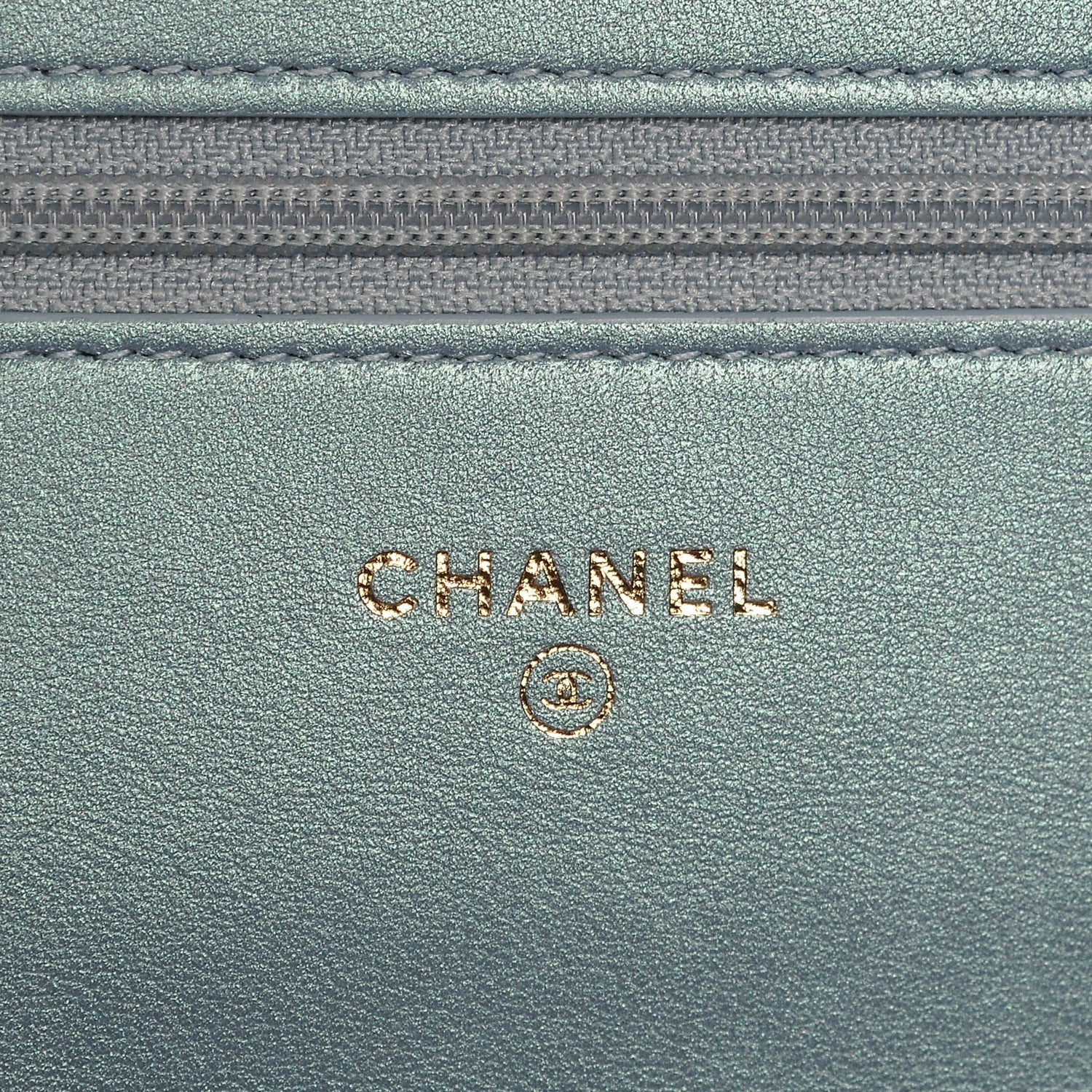 Chanel Patent Calfskin Quilted Boy Wallet On Chain WOC Light Blue 6 of 8
