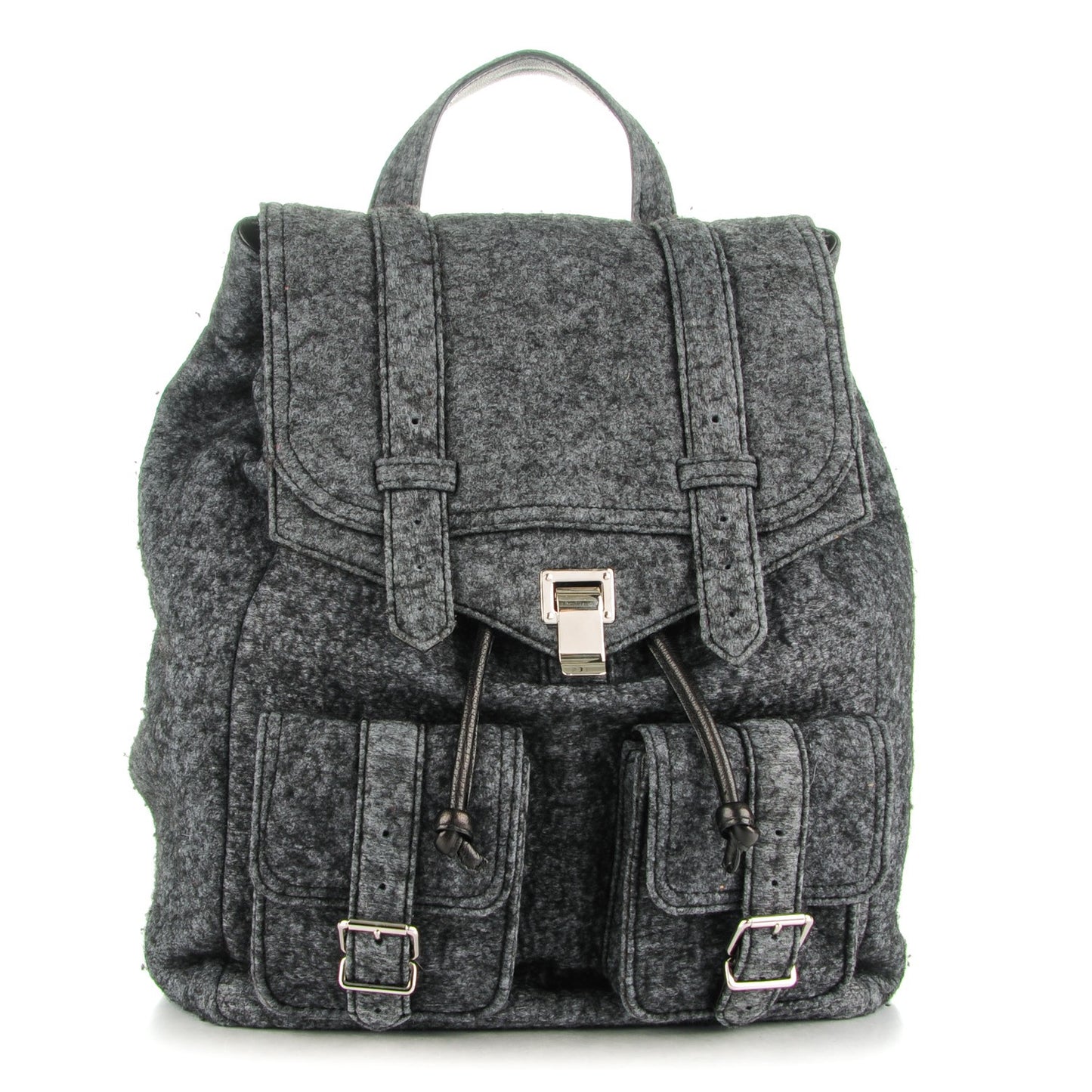 Melange Felted Wool PS1 Backpack Charcoal Black