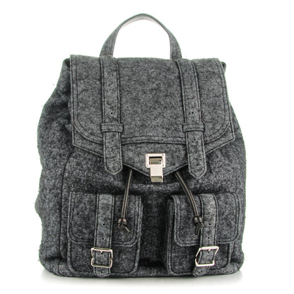 Proenza Schouler Melange Felted Wool PS1 Backpack Charcoal Black 1 of 7