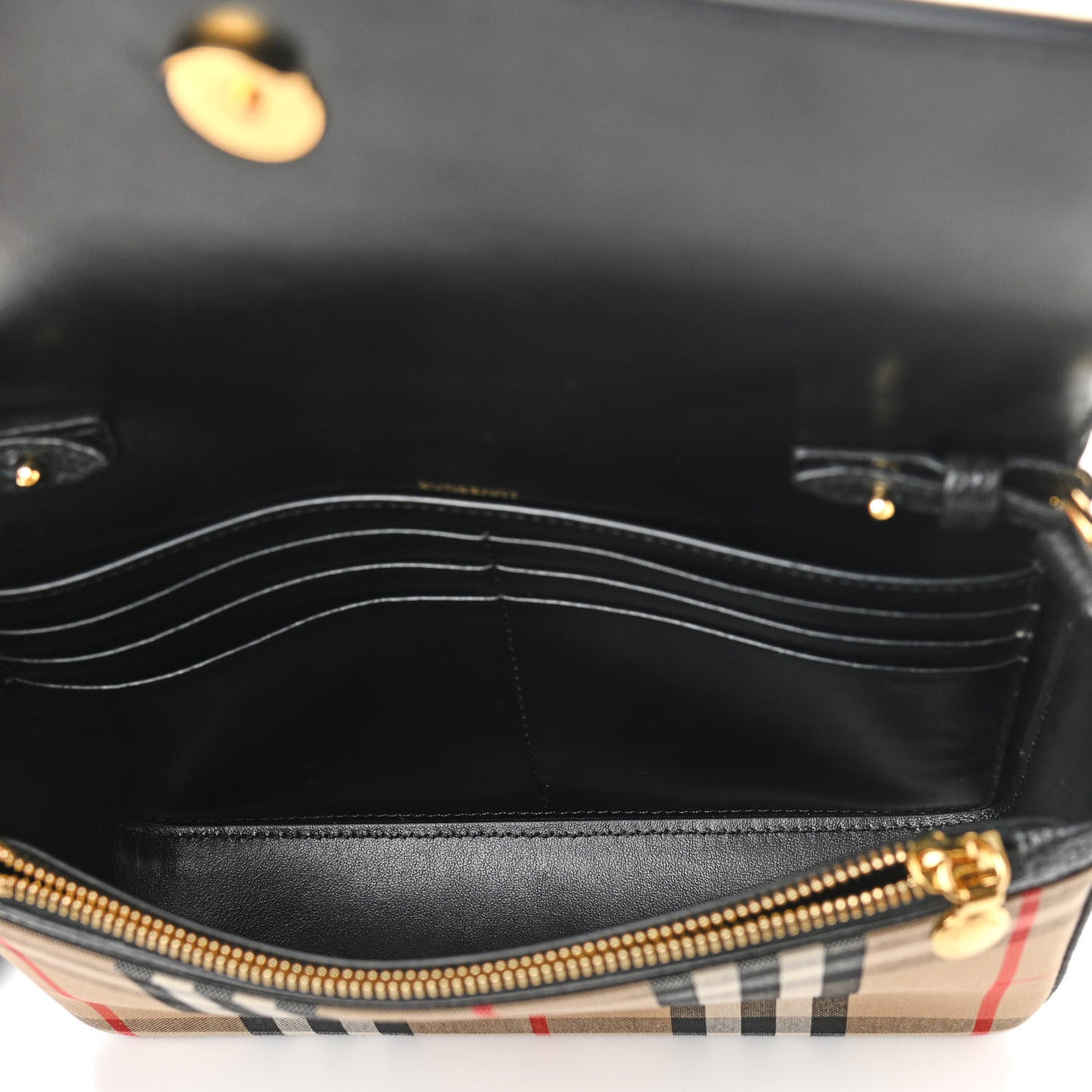 Grainy Calfskin Vintage Check Hampshire Crossbody Black