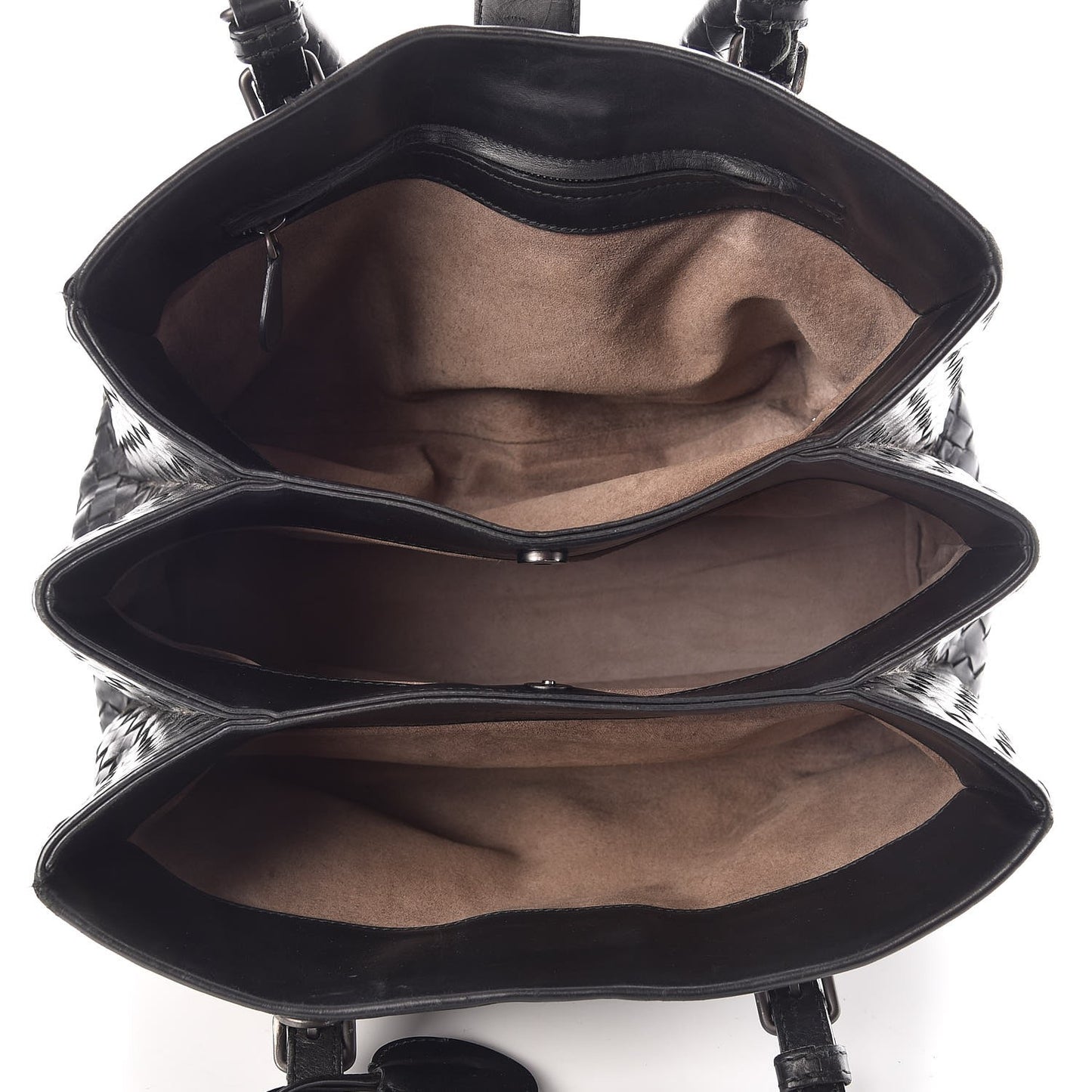 Light Calf Intrecciato Small Roma Black