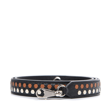 Hermes Epsom 25mm Mousqetons Tressage Shoulder Strap Black Craie Gold 1 of 5