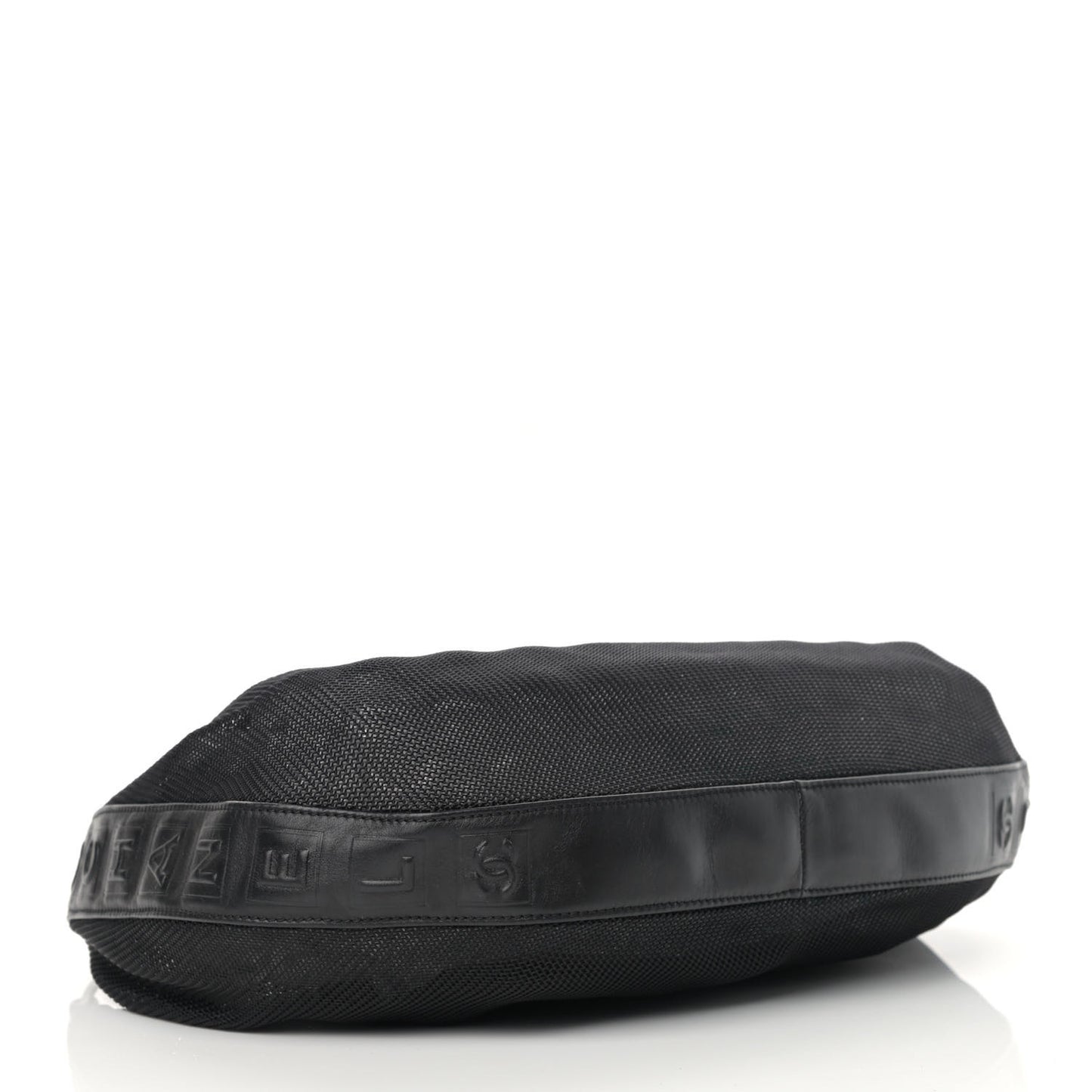 Mesh Calfskin Sport Tassel Hobo Black