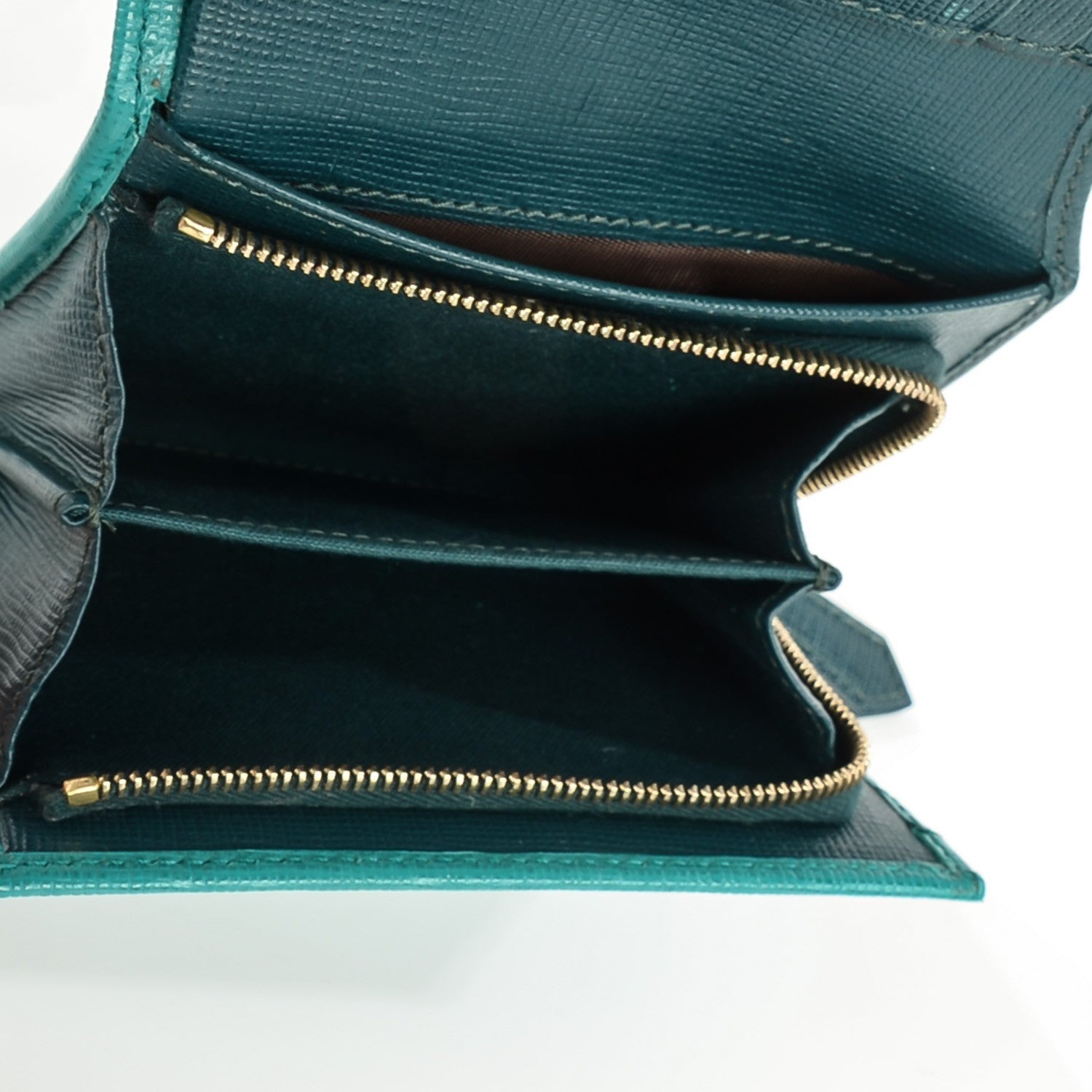 Fendi Vitello Elite Bi-Color Compact Wallet Lago Oceano 11 of 11