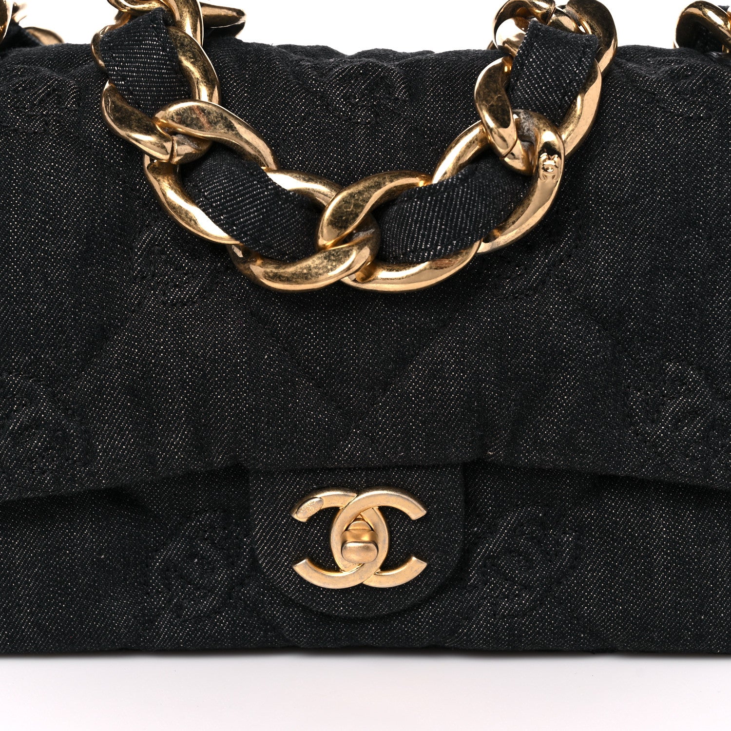 Chanel Denim Quilted Medium Funky Town Flap Black 8 of 12
