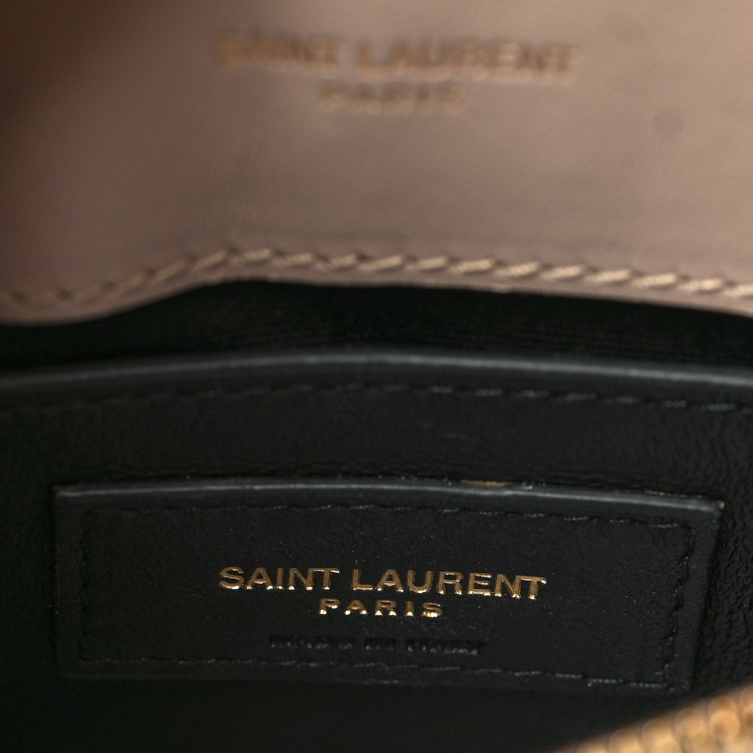 Saint Laurent Calfskin Y Quilted Monogram Small Loulou Chain Satchel Dark Beige 6 of 10