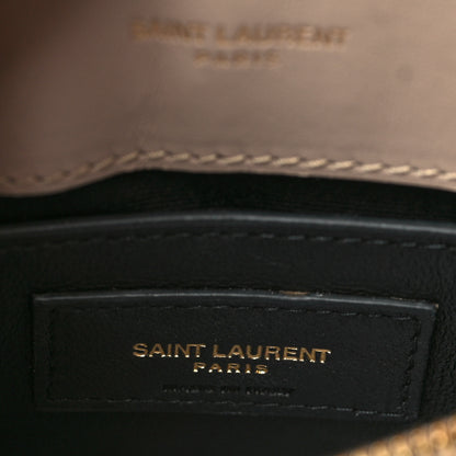 Saint Laurent Calfskin Y Quilted Monogram Small Loulou Chain Satchel Dark Beige 6 of 10