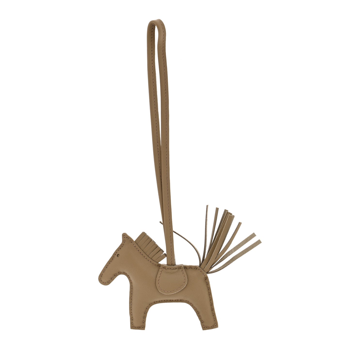 Milo Lambskin Grigri Rodeo Horse Bag Charm PM Beige Marfa