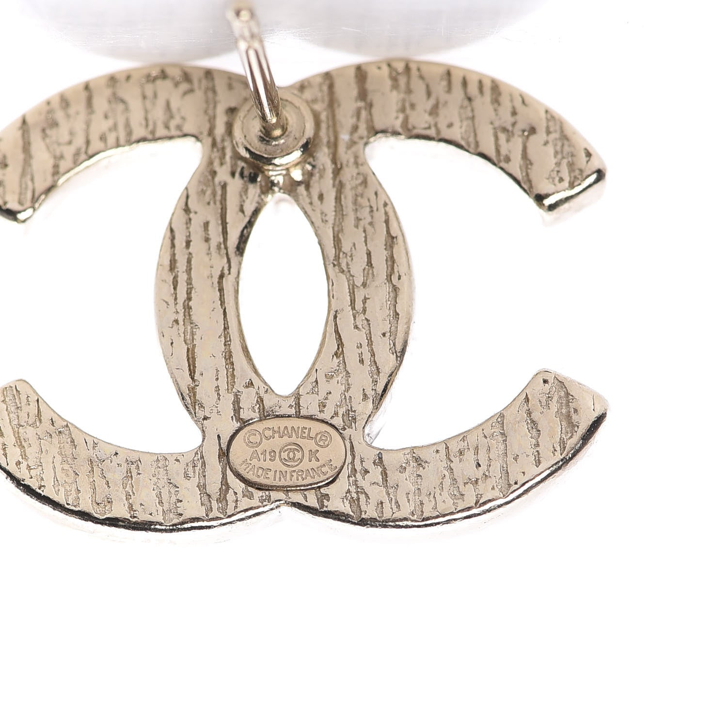 Chanel Textured CC Earrings Gold 4 of 5