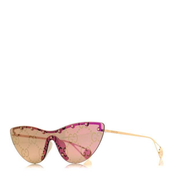 Gucci Metal Rimless Star Studded Monogram 90mm Cat Eye GG0666S