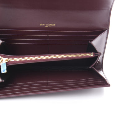 Saint Laurent Calfskin Bellechasse Flap Clutch Wallet Rouge Legion 5 of 8