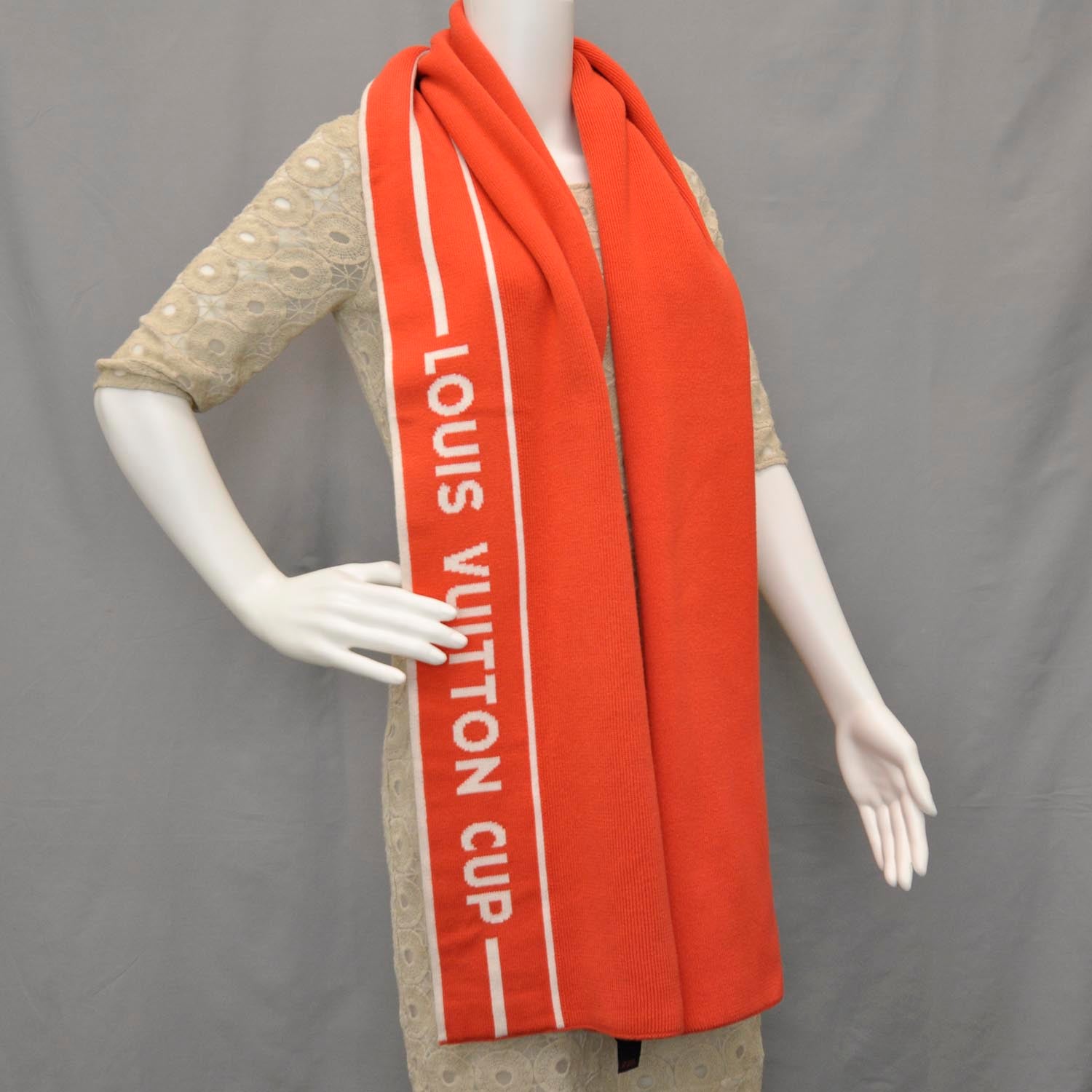 Louis Vuitton Cotton Cashmere Cup Scarf Orange 2 of 6