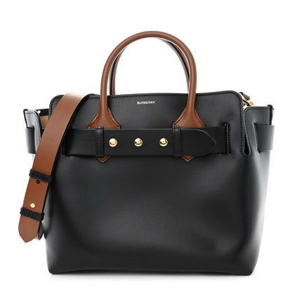 Burberry Smooth Calfskin Triple Stud Small Belt Bag Black Tan 1 of 10