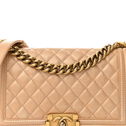 Chanel Pearl Calfskin Medium Boy Flap Gold 8 of 12