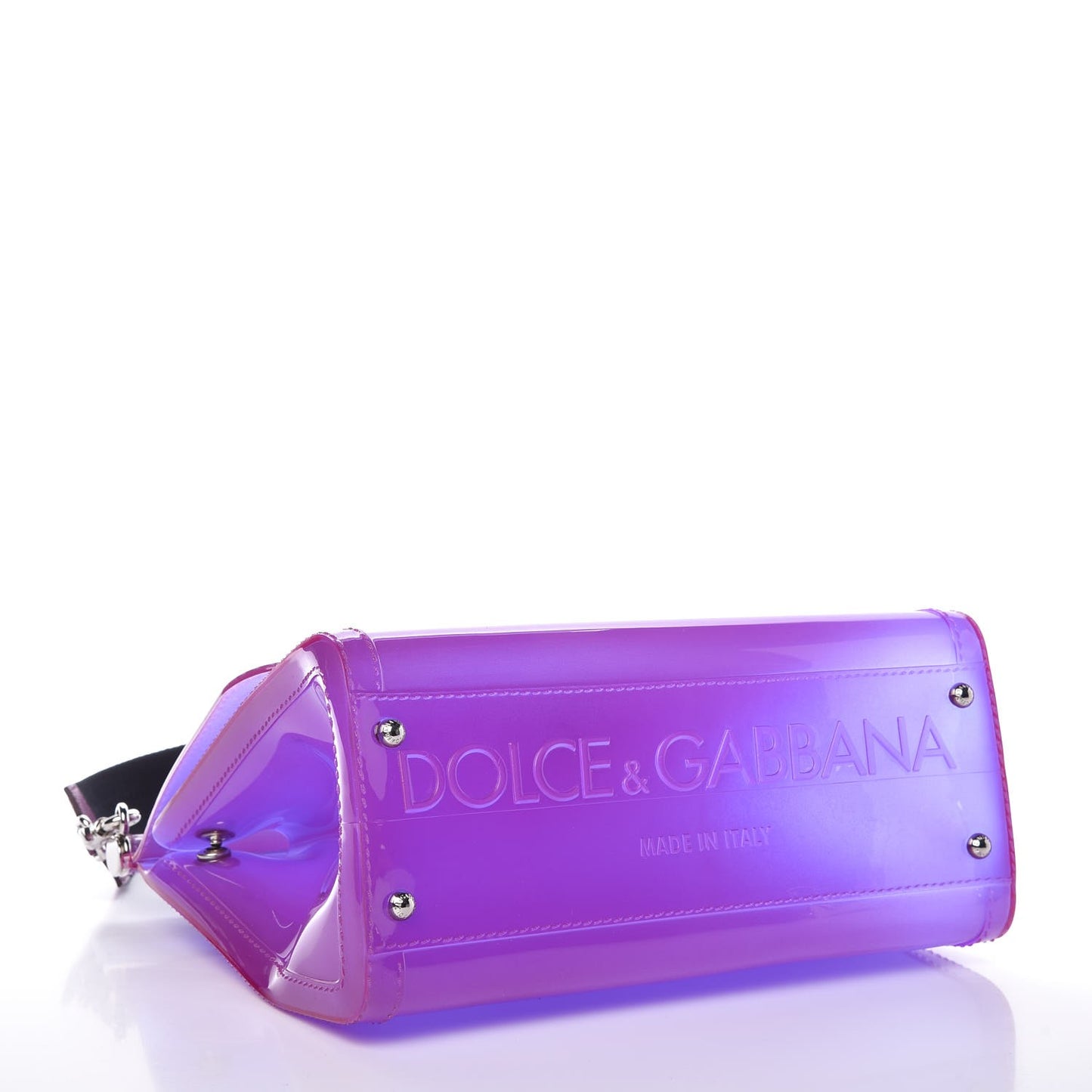 Rubber Semi Transparent Miss Sicily Satchel Purple