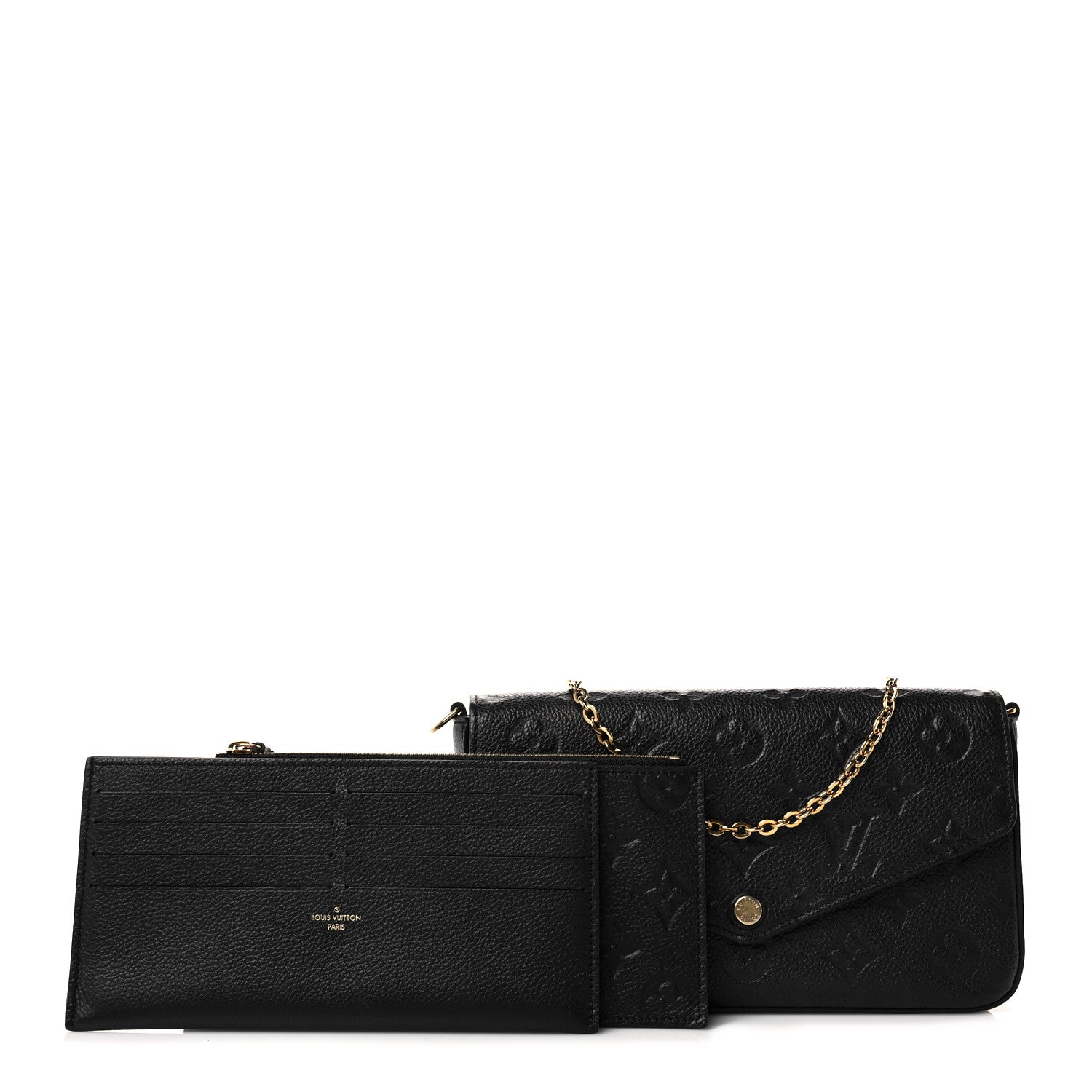 Louis Vuitton Empreinte Pochette Felicie Chain Wallet Black 1 of 10