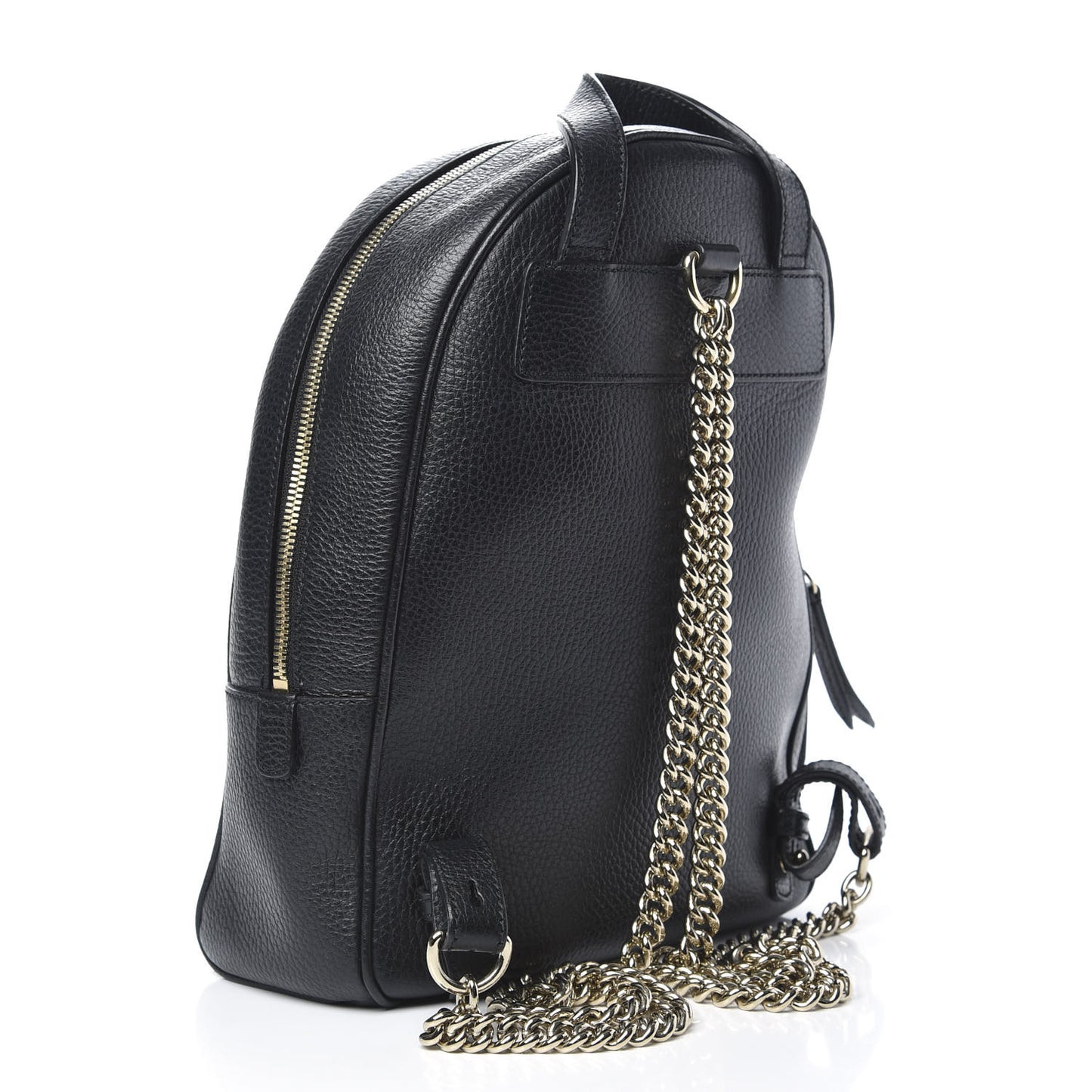 Pebbled Calfskin Soho Chain Backpack Black