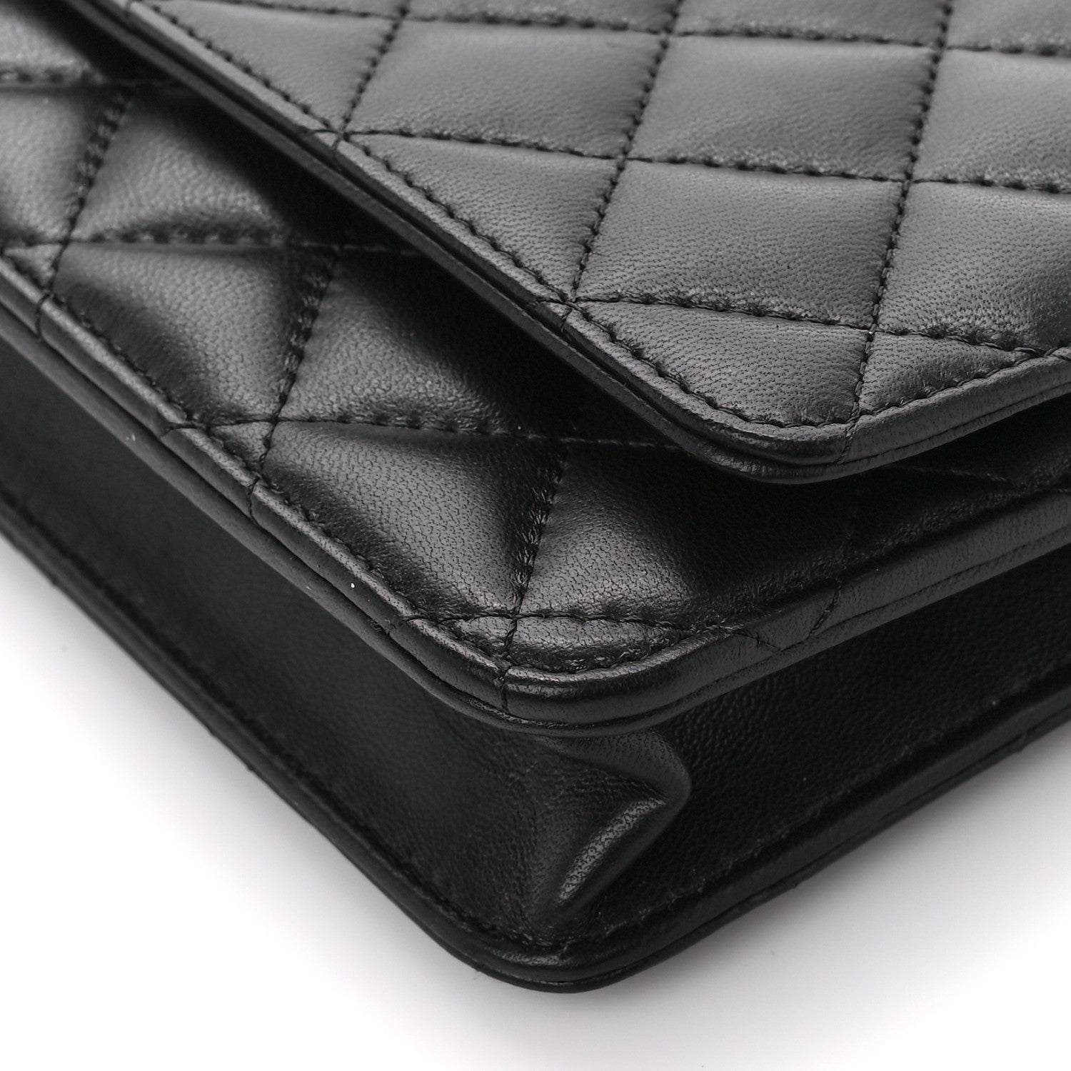 Chanel Lambskin Quilted Wallet On Chain WOC Black 11 of 13