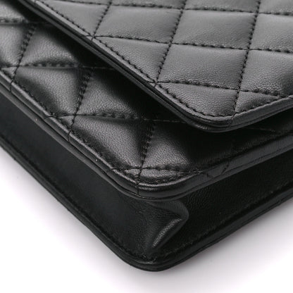 Chanel Lambskin Quilted Wallet On Chain WOC Black 11 of 13