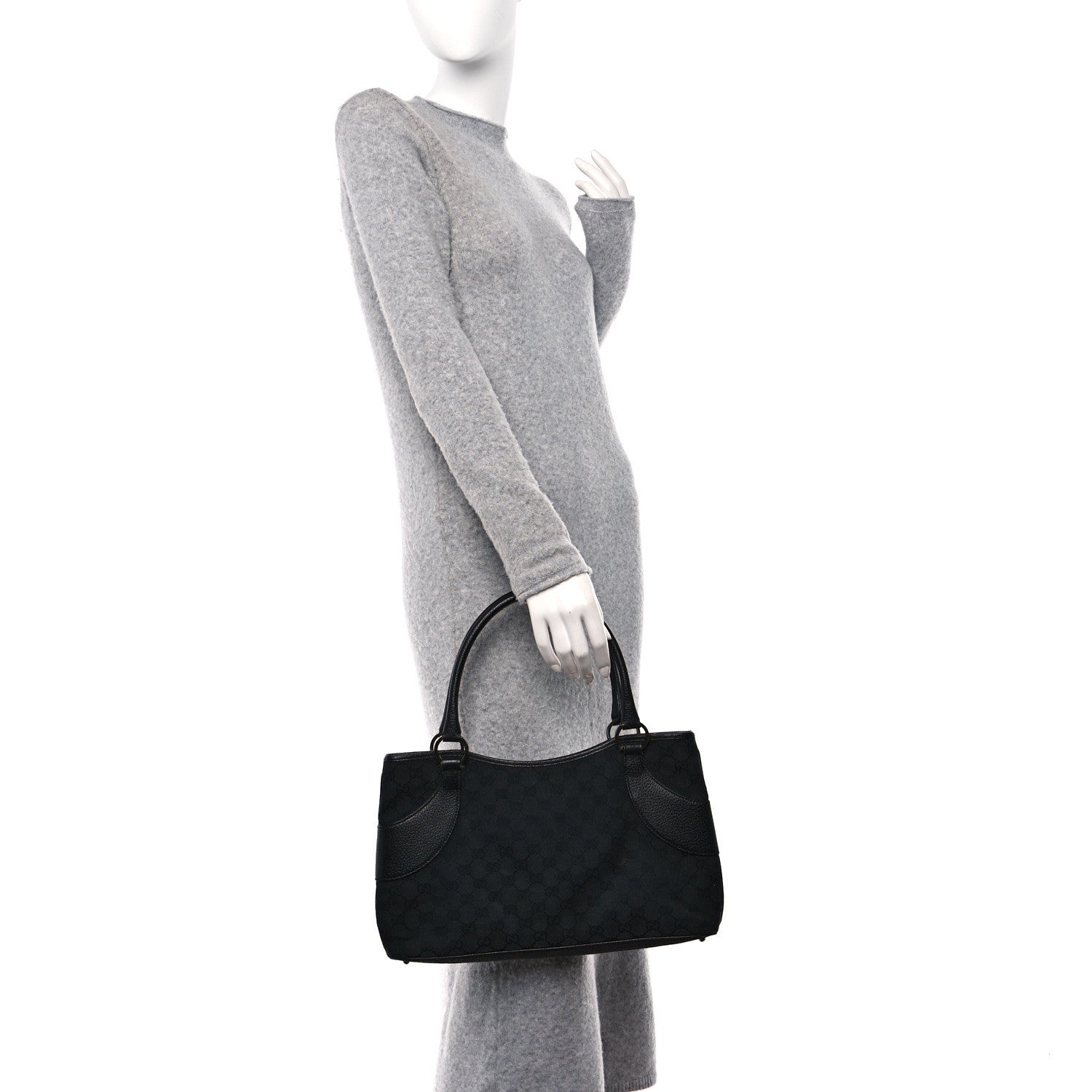 Gucci Monogram Shoulder Bag Black 2 of 12