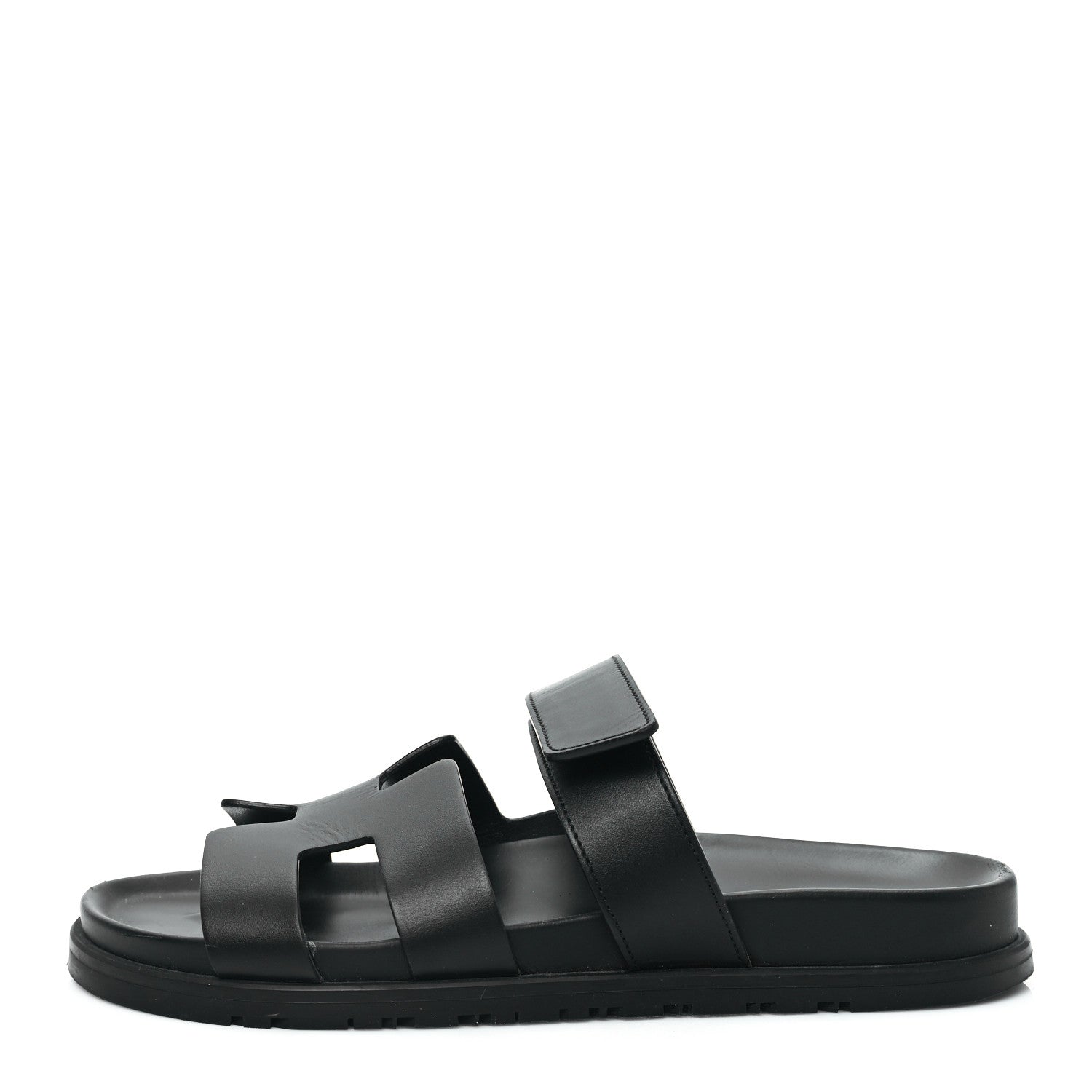 Hermes Calfskin Womens Chypre Sandals 39 Black 1 of 9