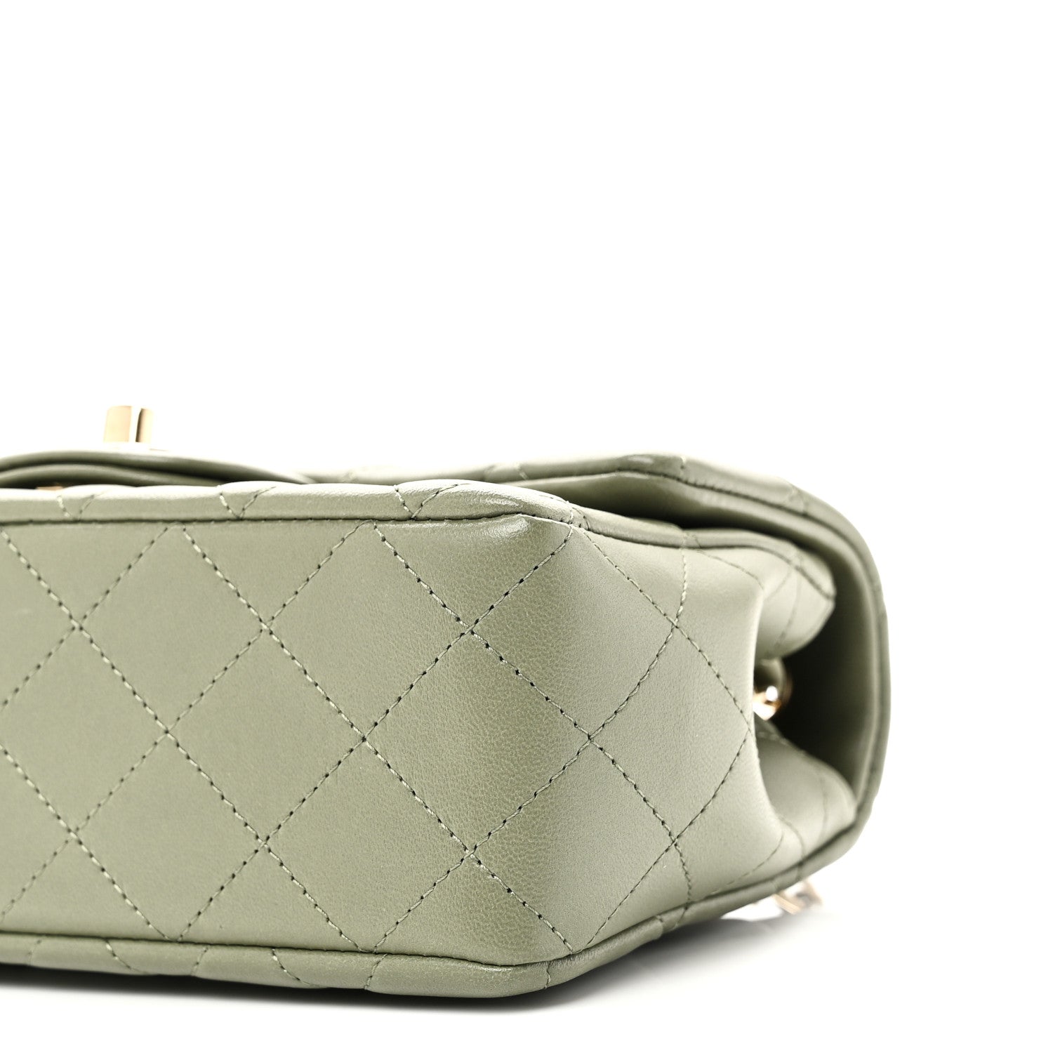Chanel Lambskin Quilted Mini Rectangular Flap Green 10 of 11