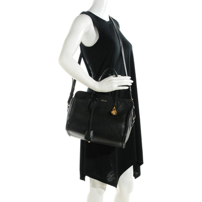 Alexander McQueen Pebbled Calfskin Medium Skull Padlock Zip Around Tote Black 3 of 8