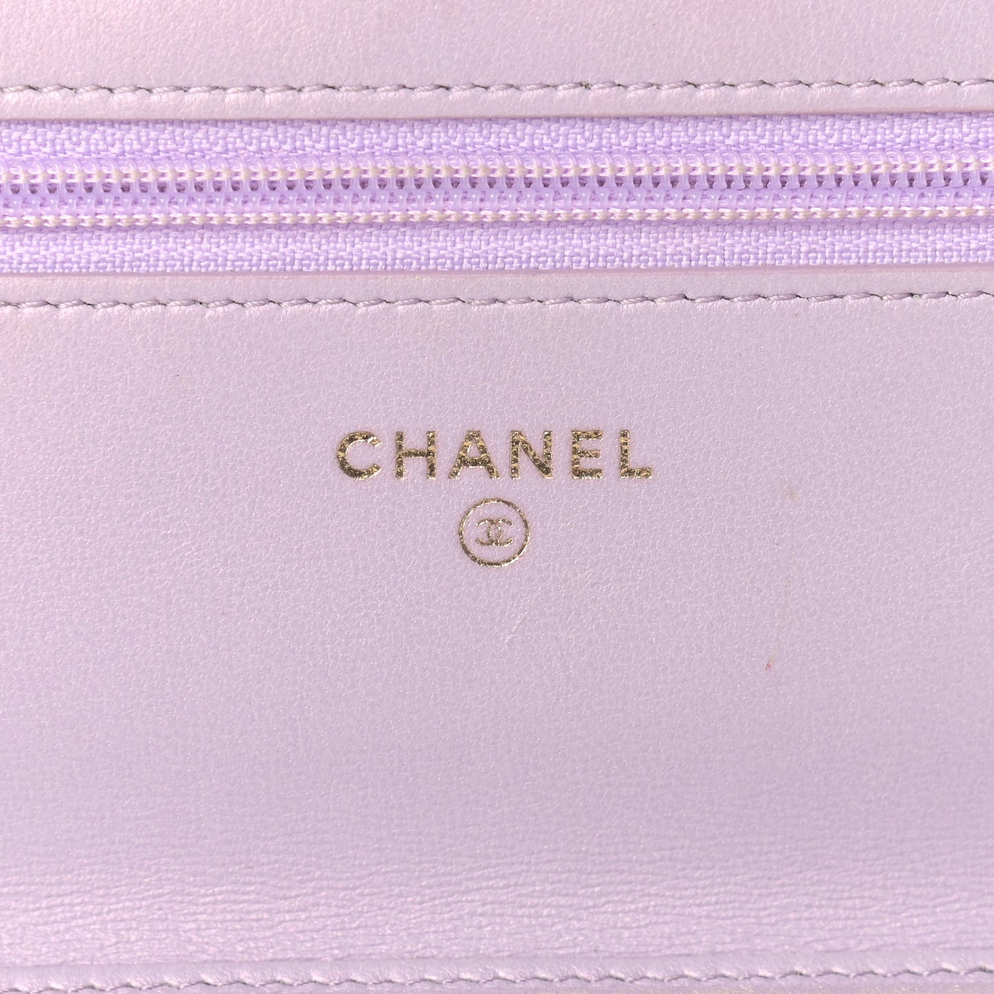 Patent Calfskin Quilted Boy Wallet On Chain WOC Purple