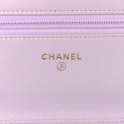 Chanel Patent Calfskin Quilted Boy Wallet On Chain WOC Purple 6 of 17