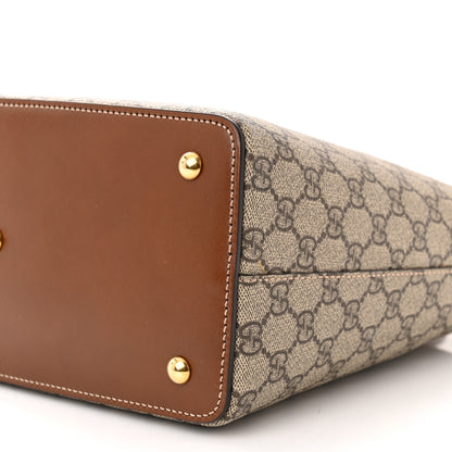 Gucci GG Supreme Monogram Linea A Foldover Tote Brown 10 of 10