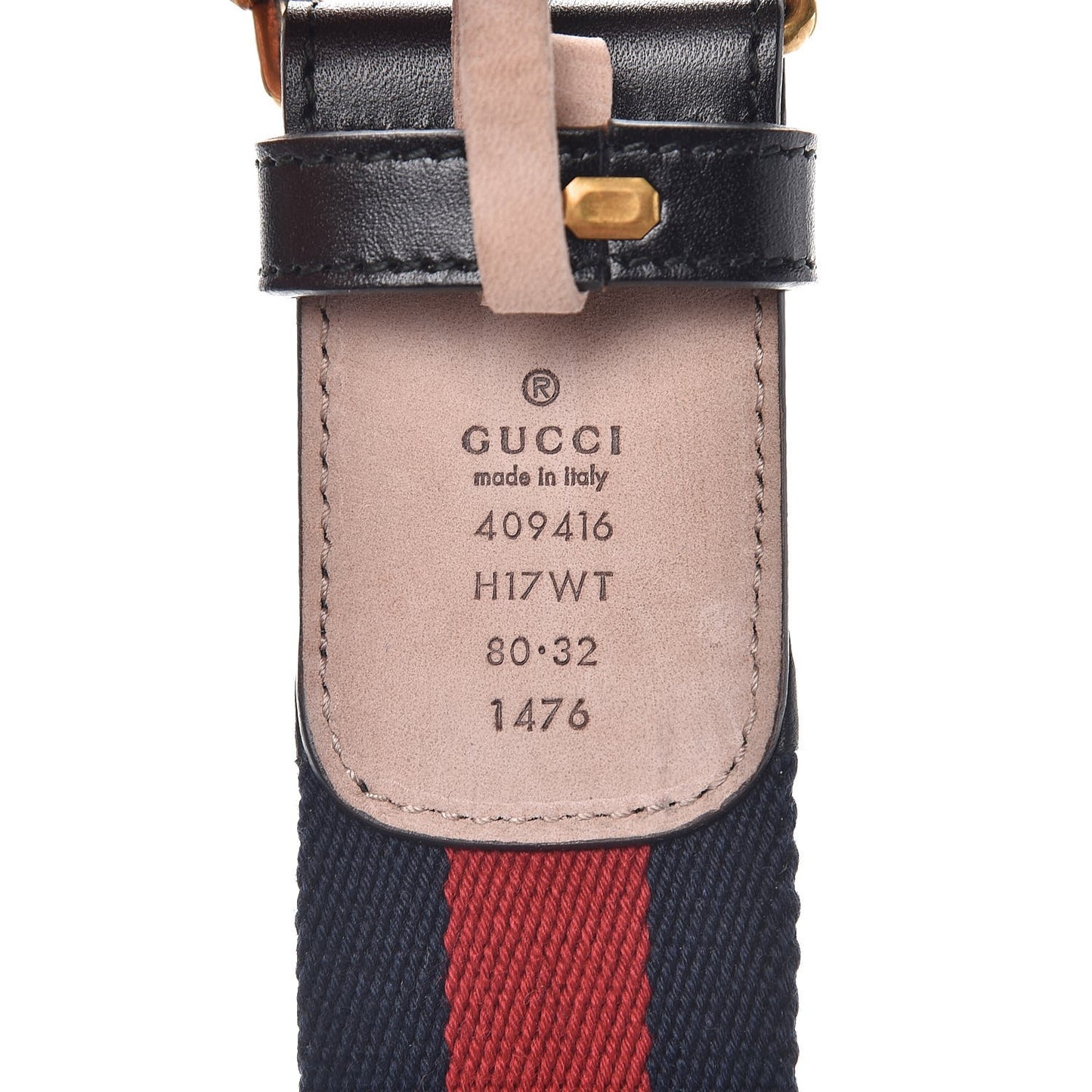 Nylon Calfskin Double G Web 40mm Belt 80 32 Blue Red Black